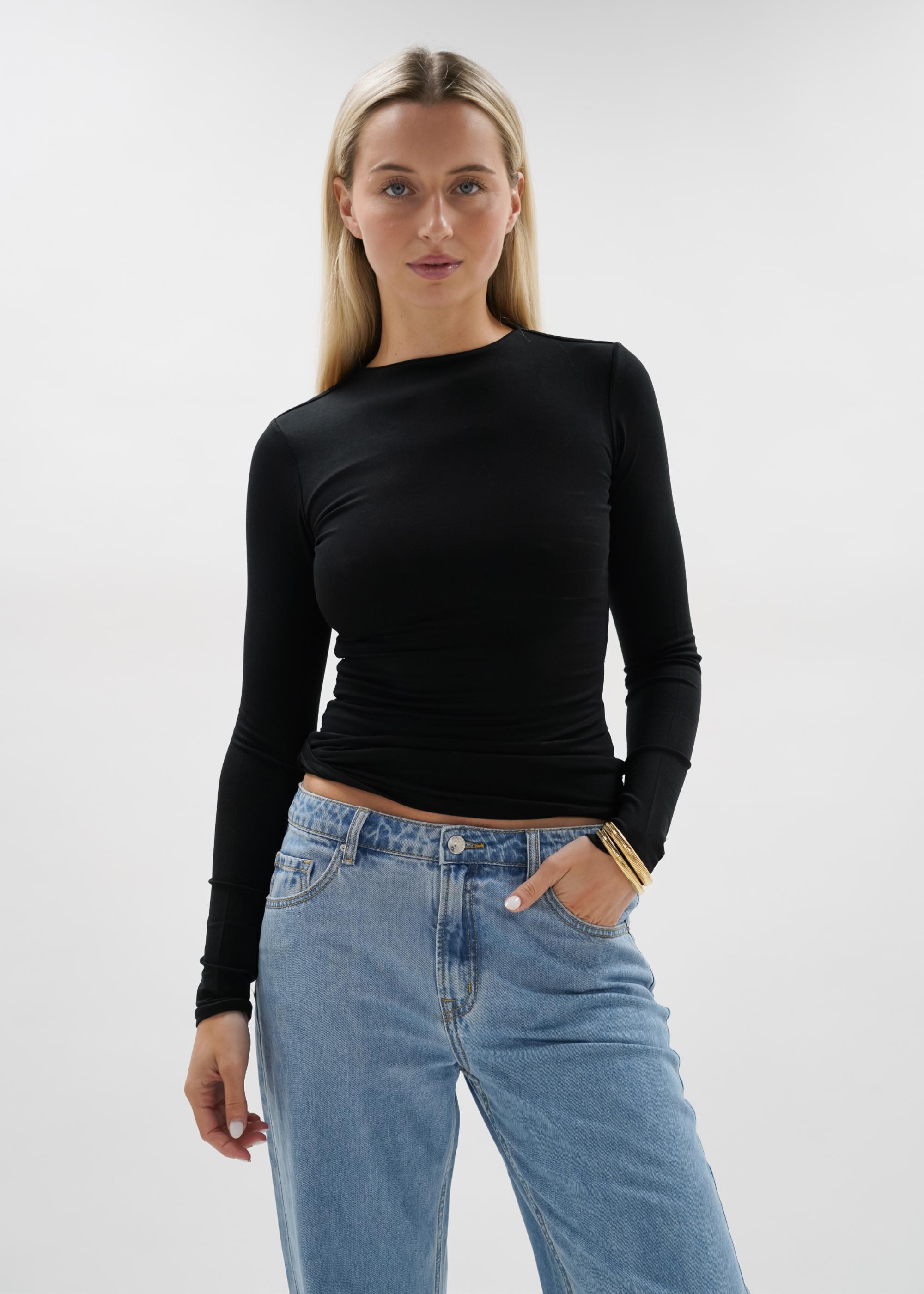 Long sleeve top long black (tall)