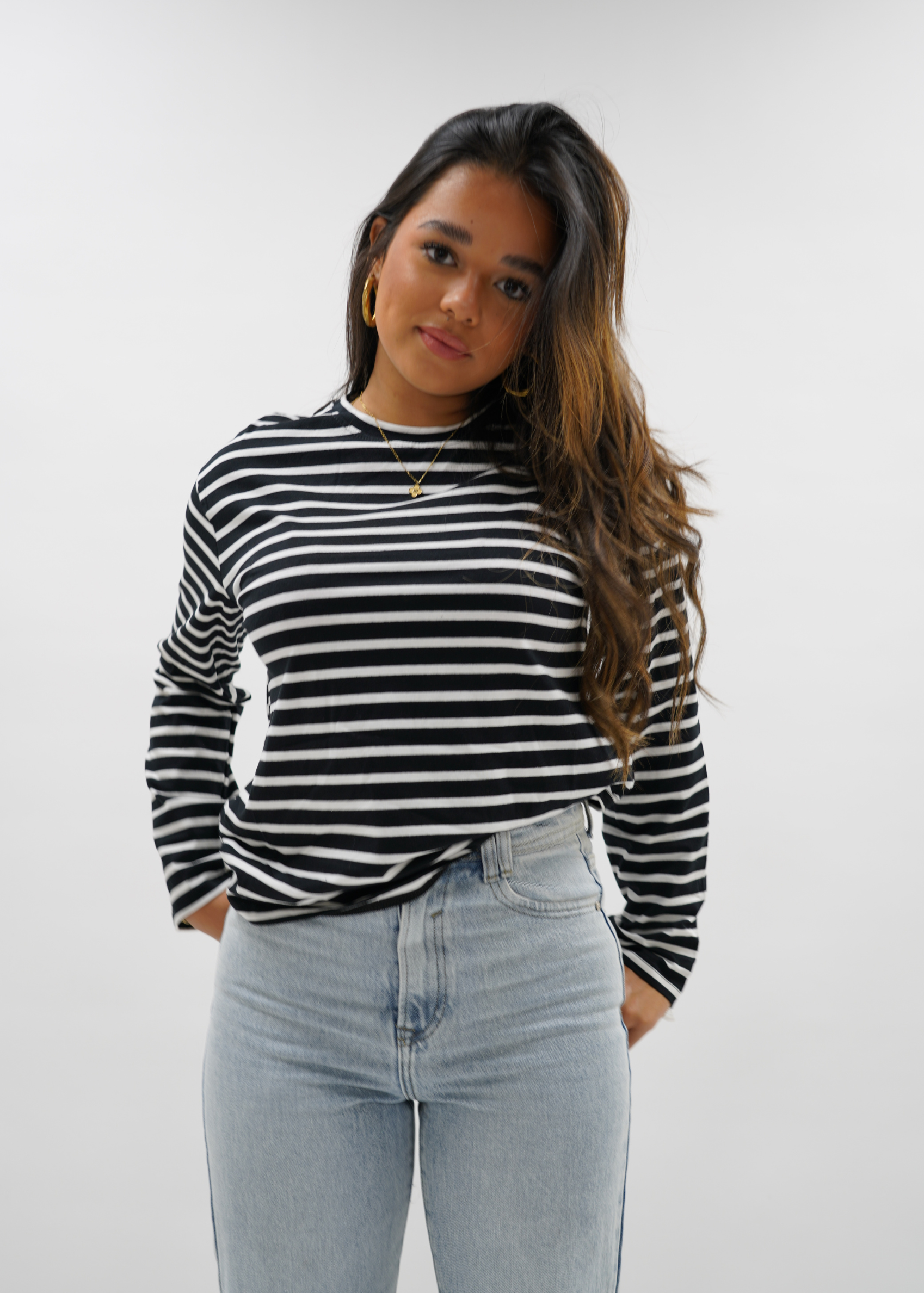Long sleeve T-shirt black/white