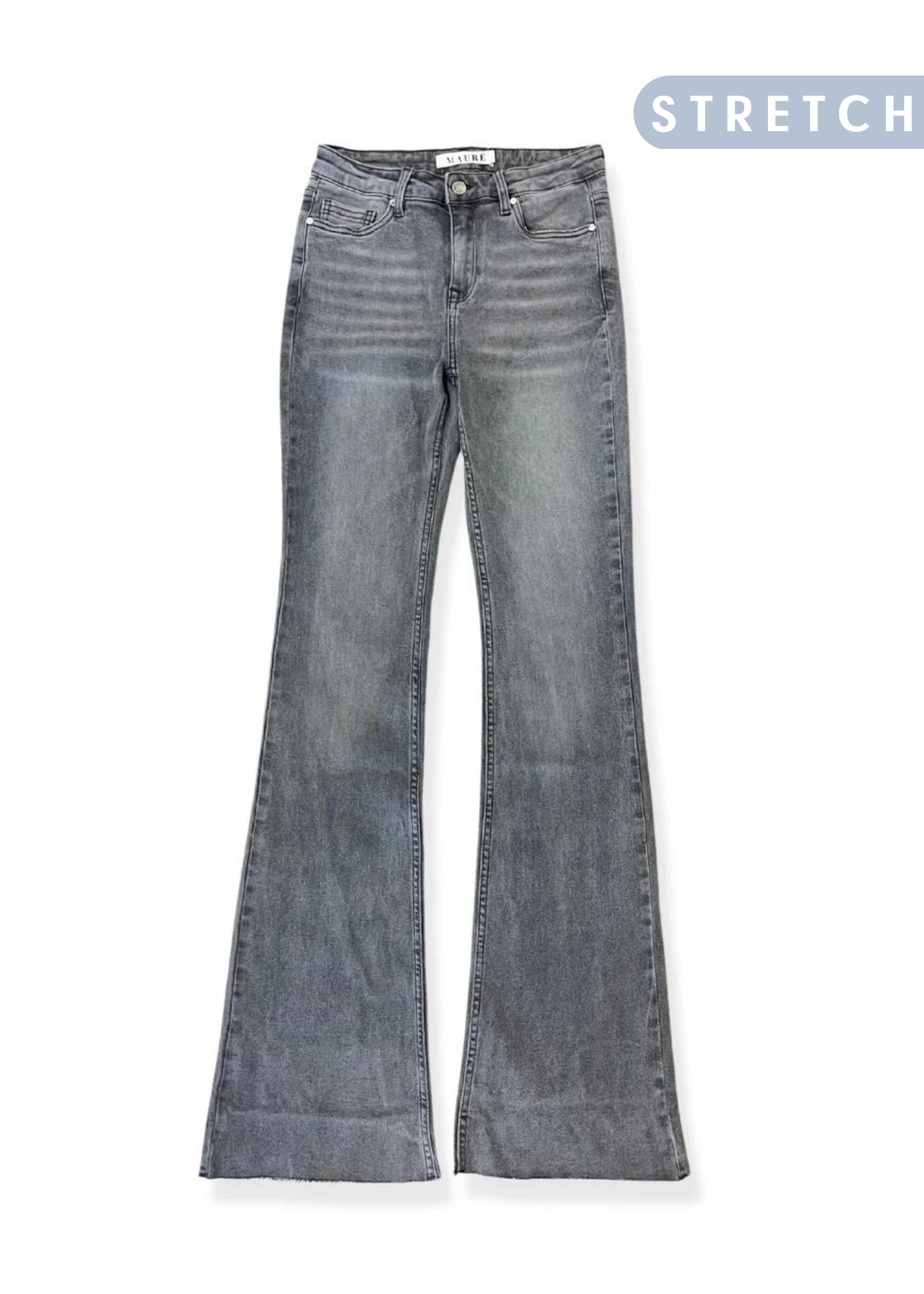 Mid waist flared jeans grey