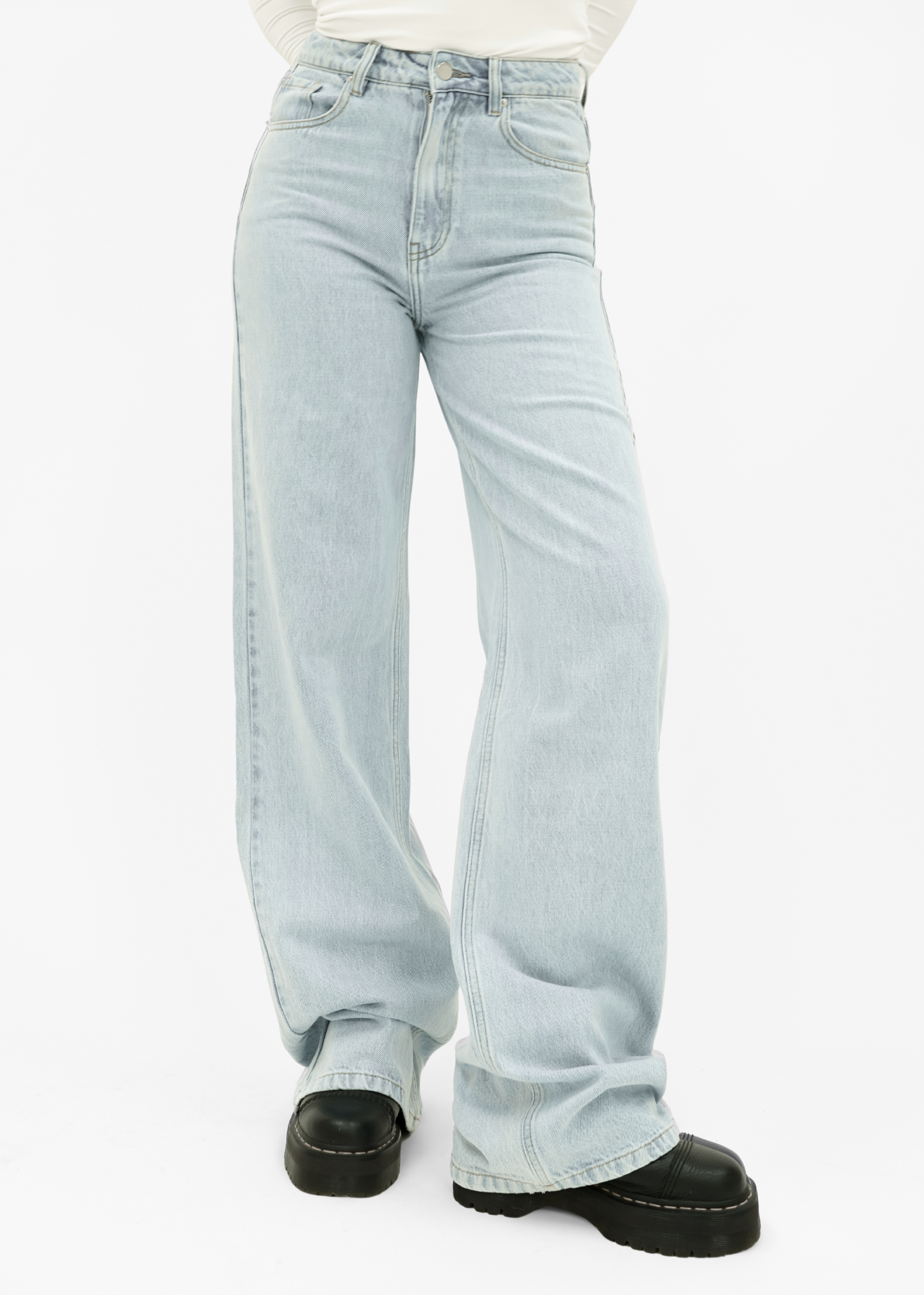 High waist super wide leg jeans light blue (tall)