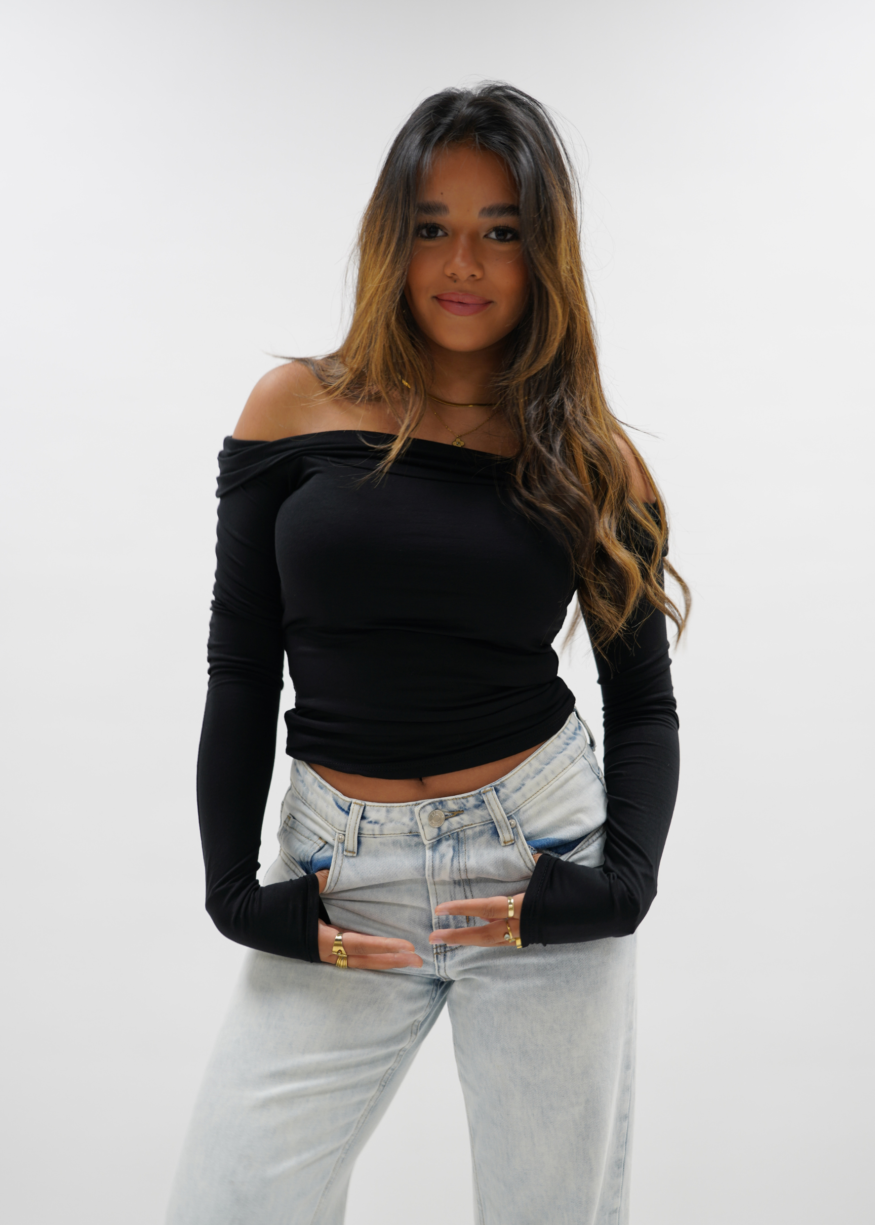 Off-shoulder top black