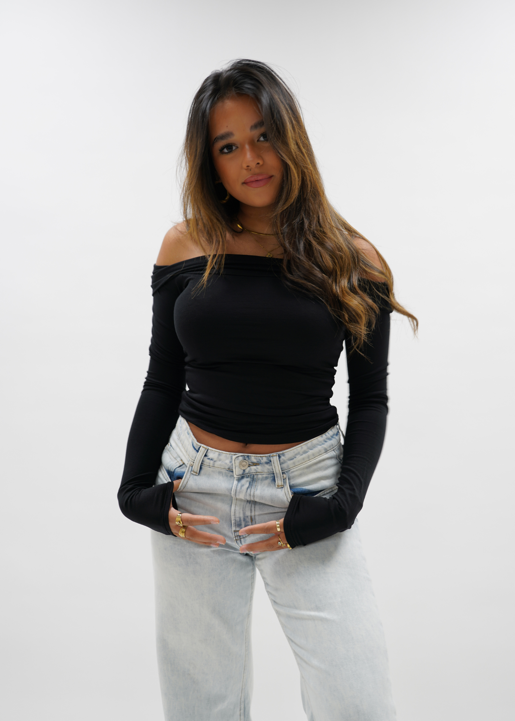 Off-shoulder top black