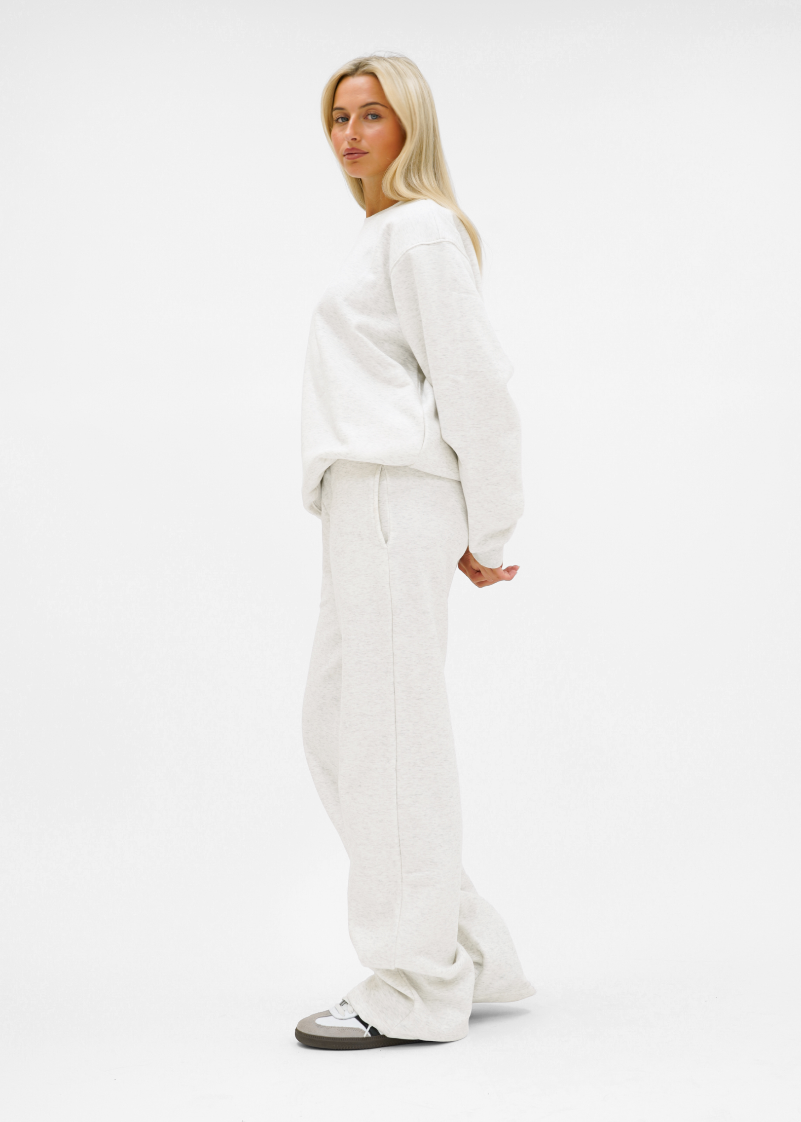 Low/mid waist jogger pants light grey melange (tall)