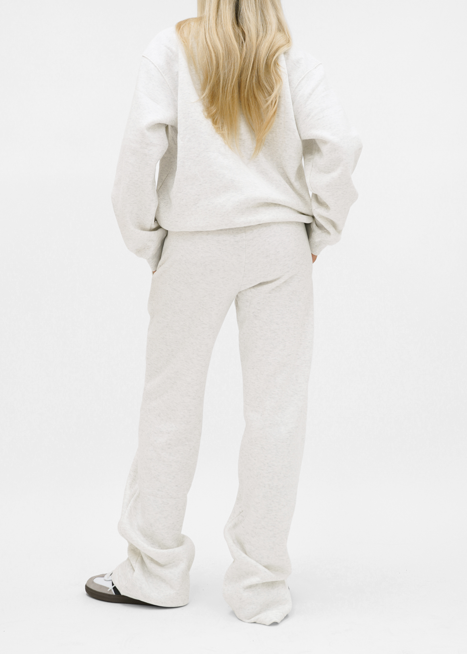 Low/mid waist jogger pants light grey melange (tall)