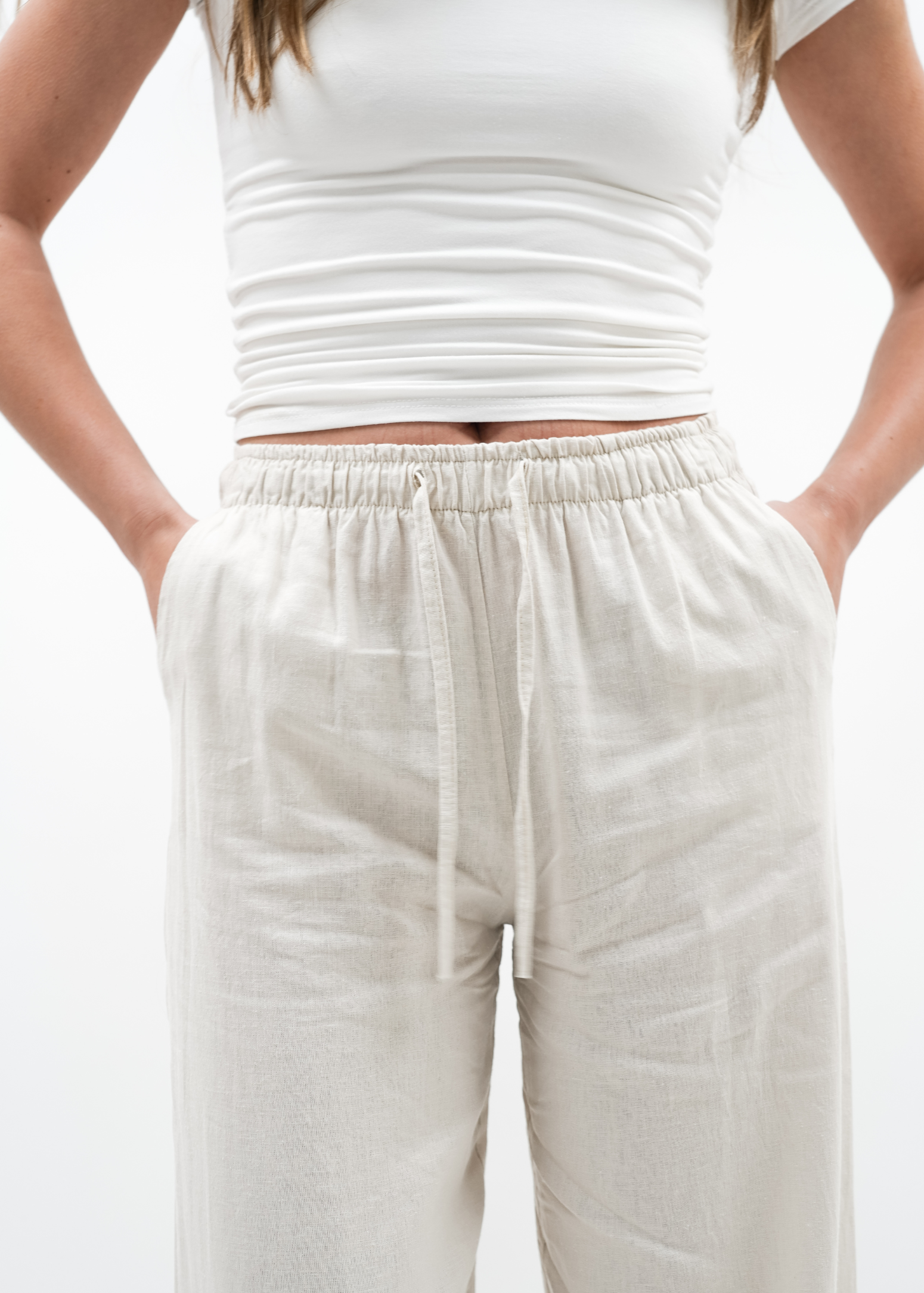 Linnen pants (tall) crème