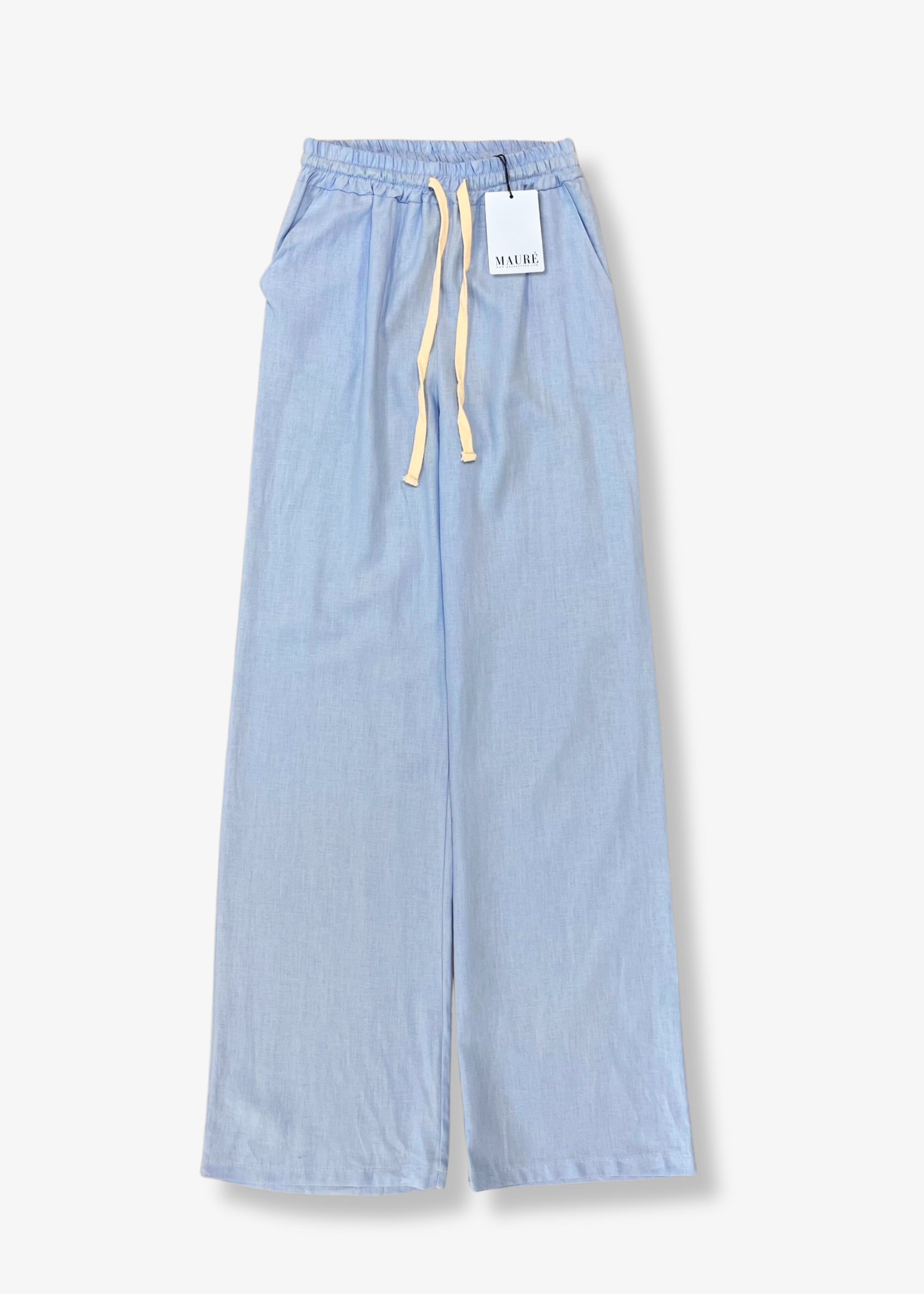 Pantalon en lin bleu clair (TALL)