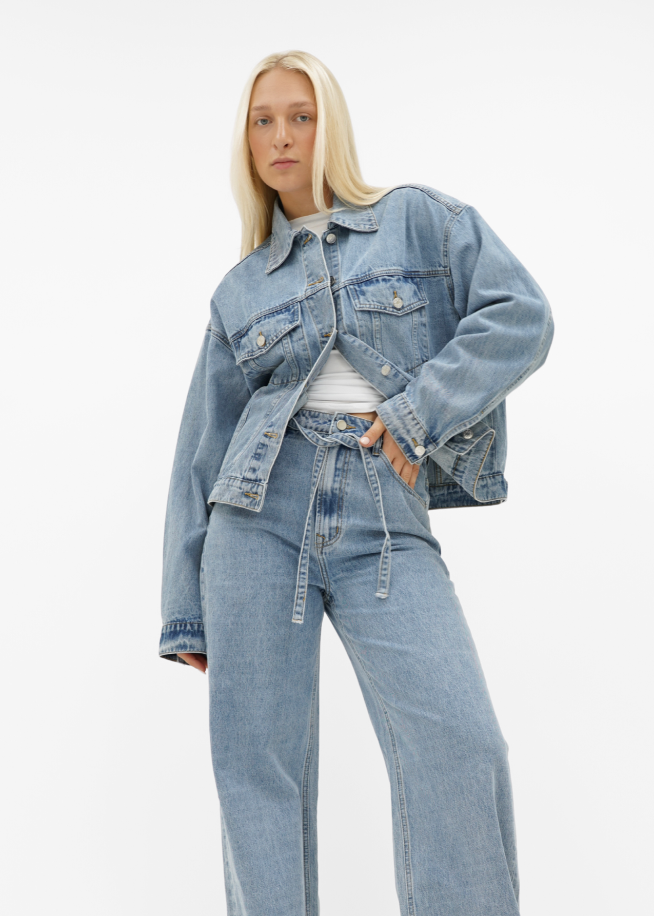 Oversized denim jacket classic blue (tall)