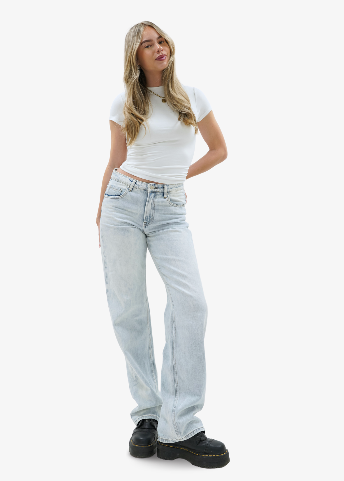 Jean taille basse bleu clair délavé (TALL)