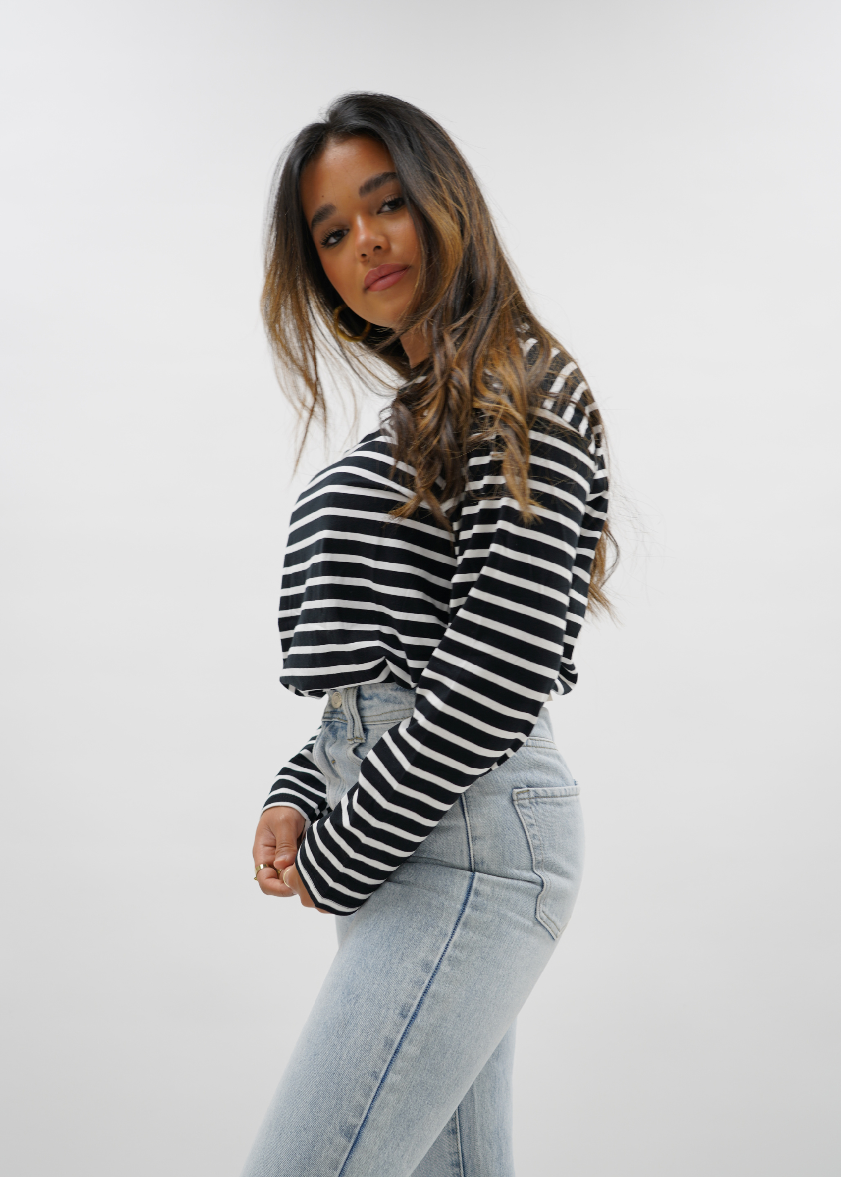 Long sleeve T-shirt black/white