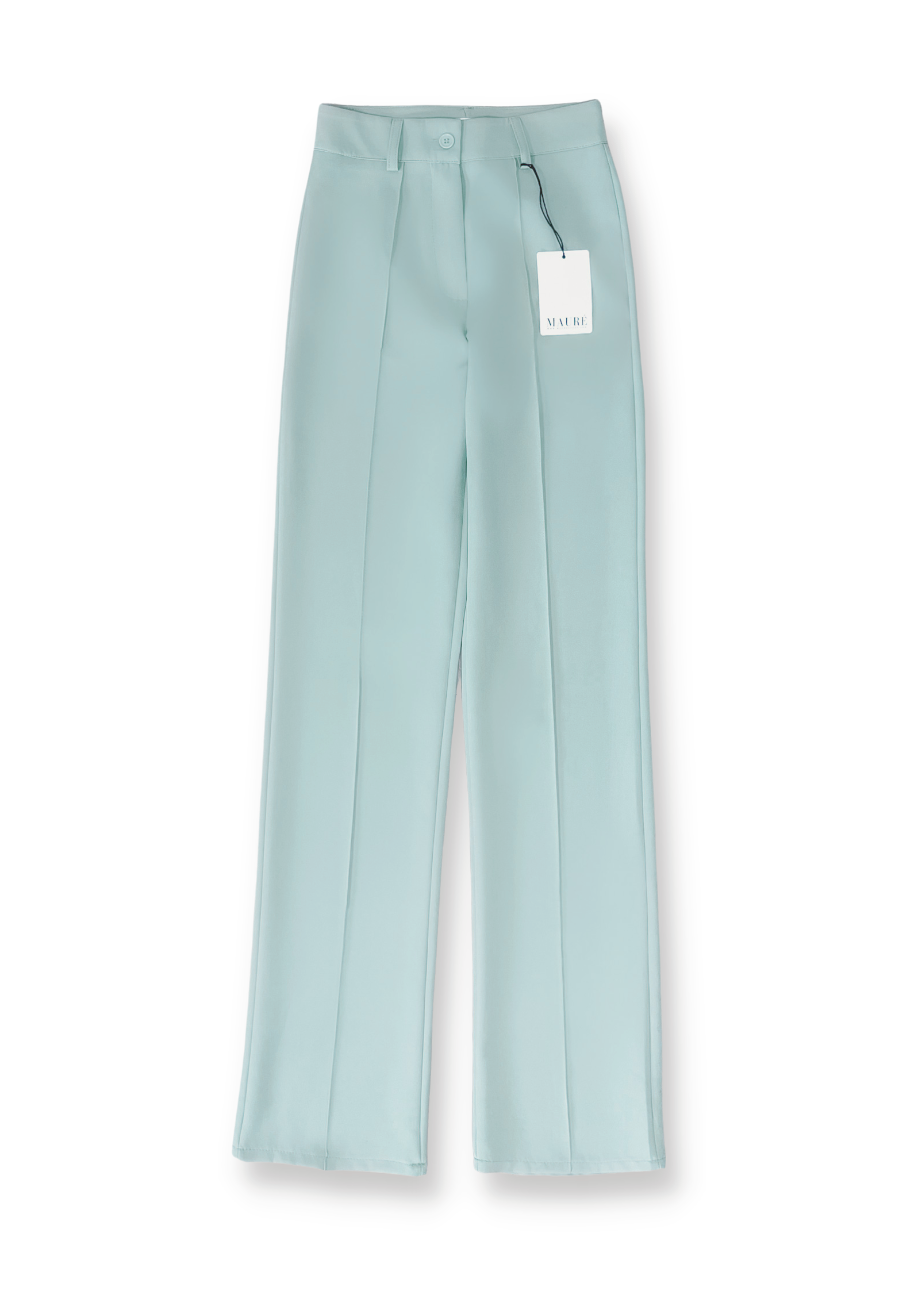 Straight leg pants met pressfold dusty blue (TALL)