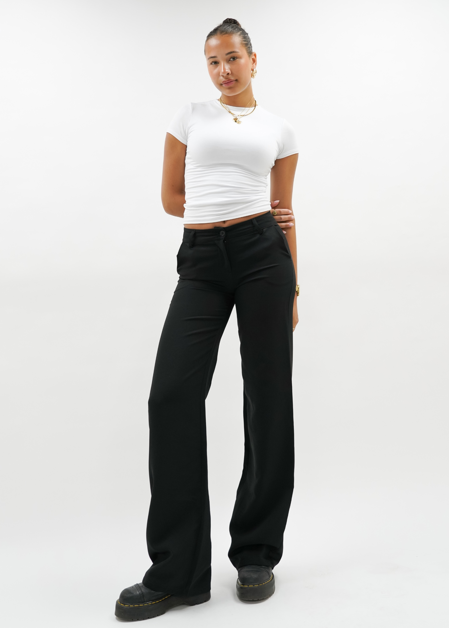 Low/mid waist pants casual black (tall)