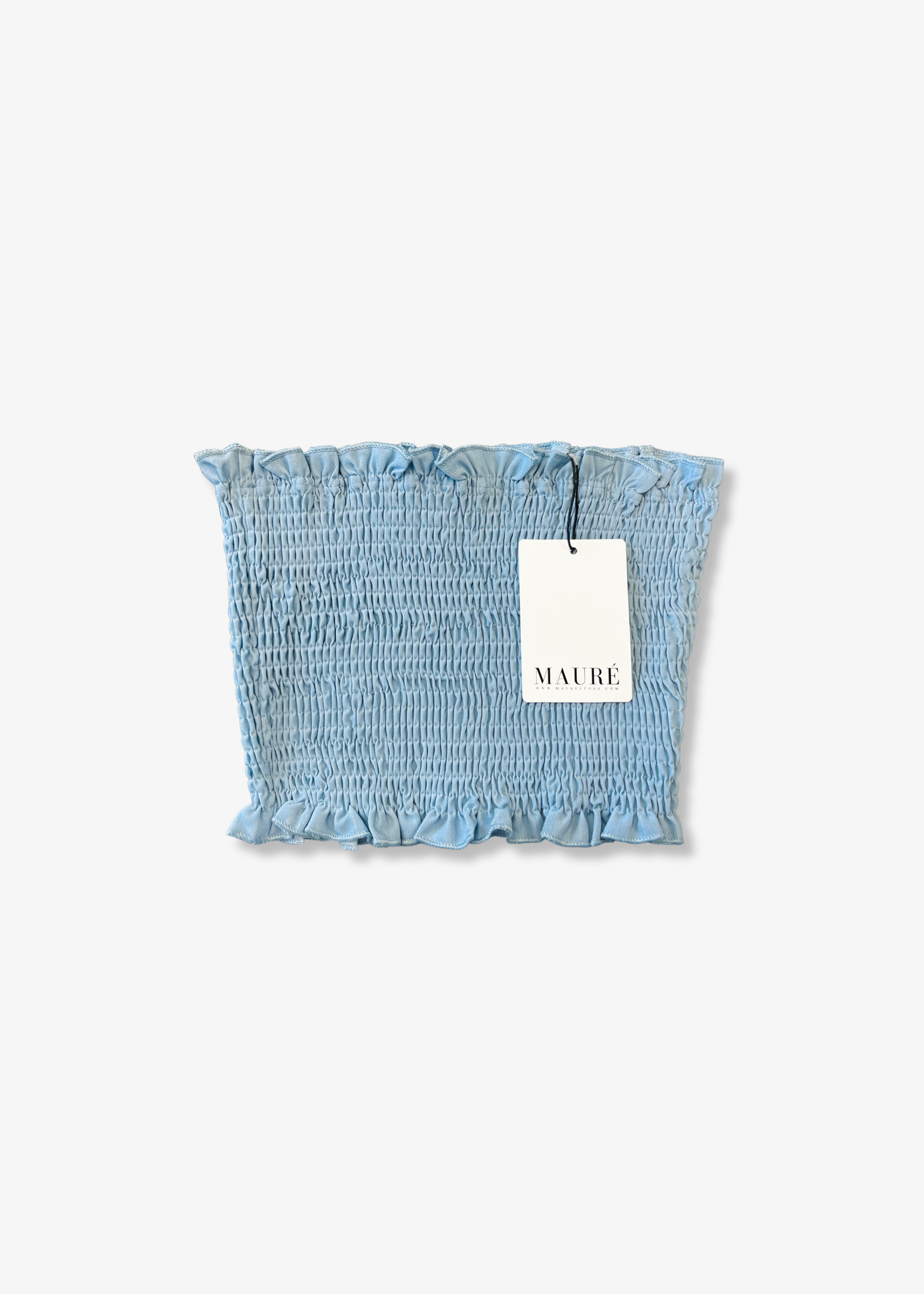 Smocked tube top light blue