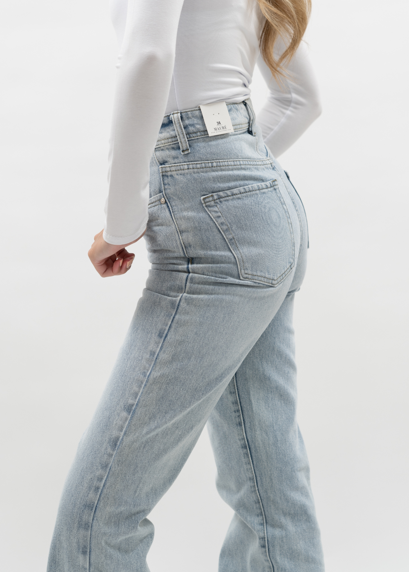 High waist straight leg jeans 90's light blue  (TALL)
