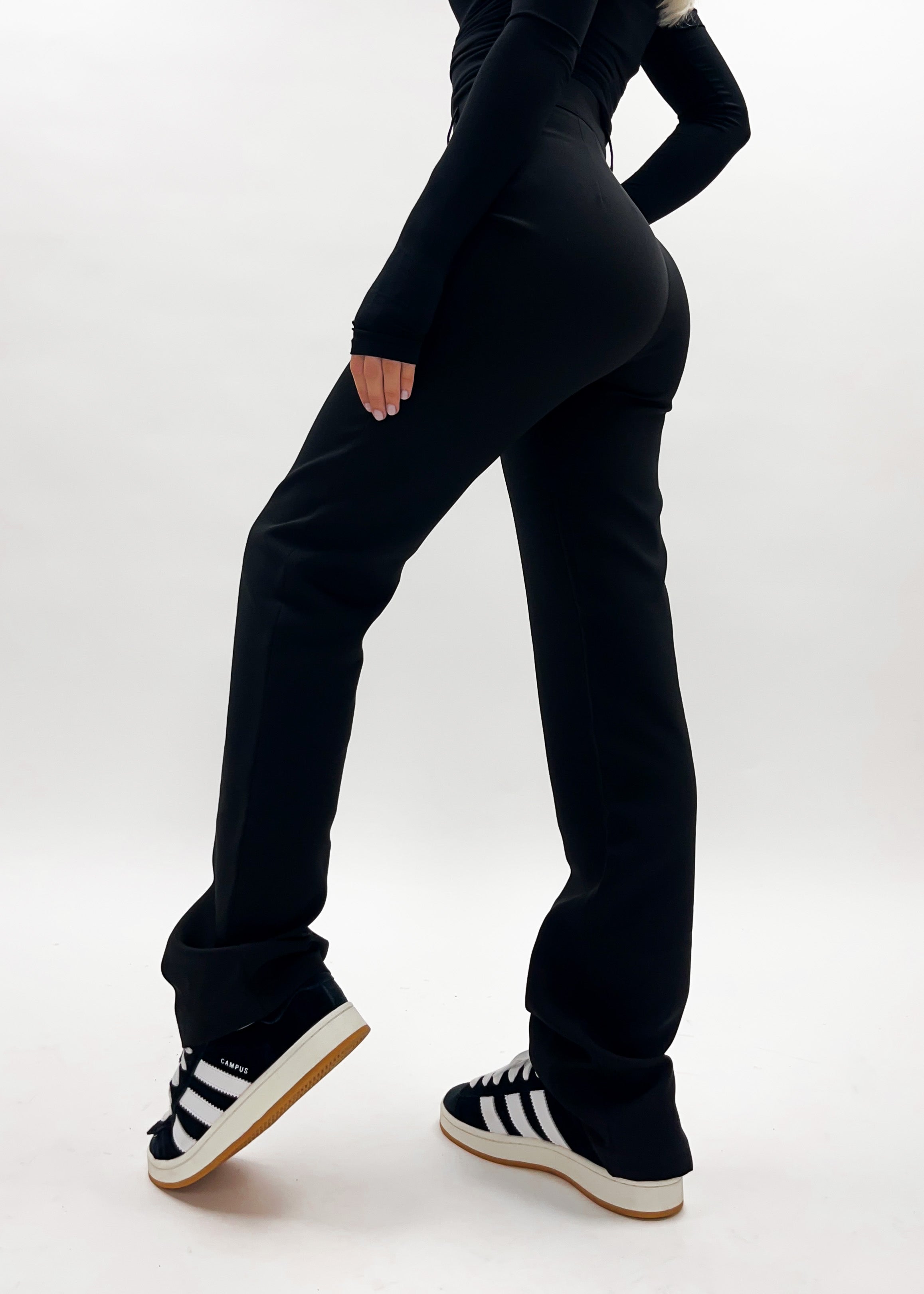 straight leg pants mit pressfold black (TALL)