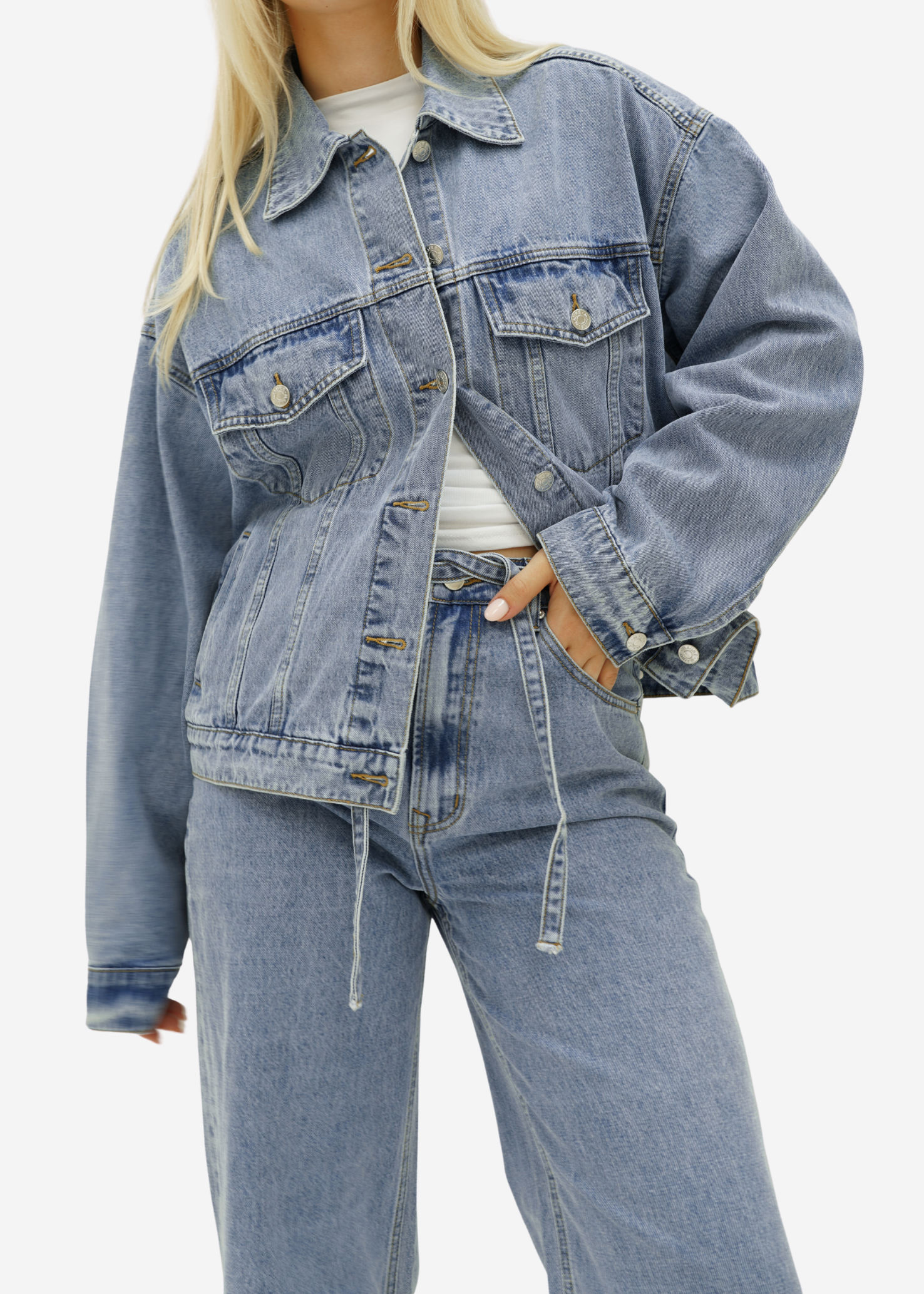 Oversized denim jacket classic blue (tall)