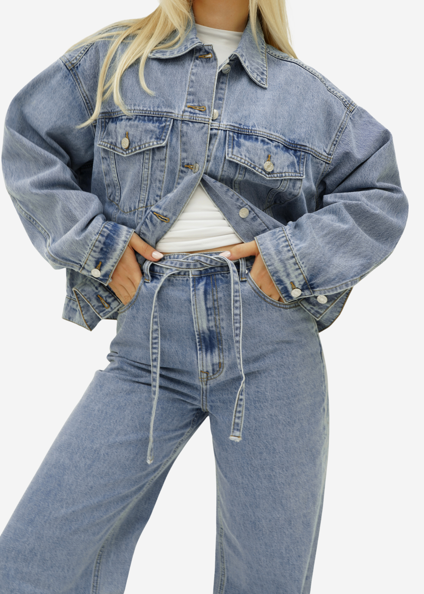 Oversized denim jacket classic blue (tall)