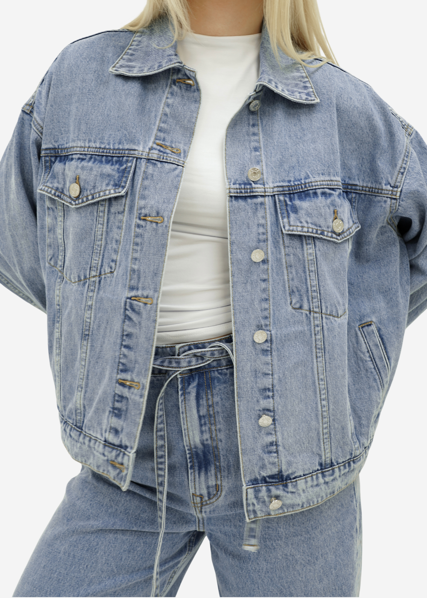 Oversized denim jacket classic blue (tall)
