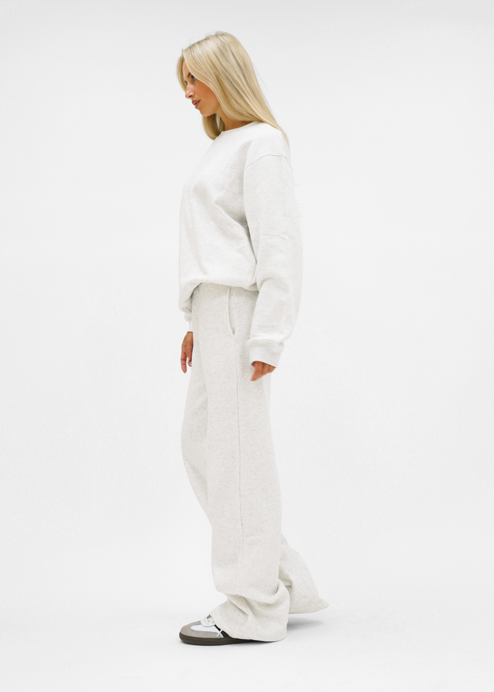 Low/mid waist jogger pants light grey melange (tall)