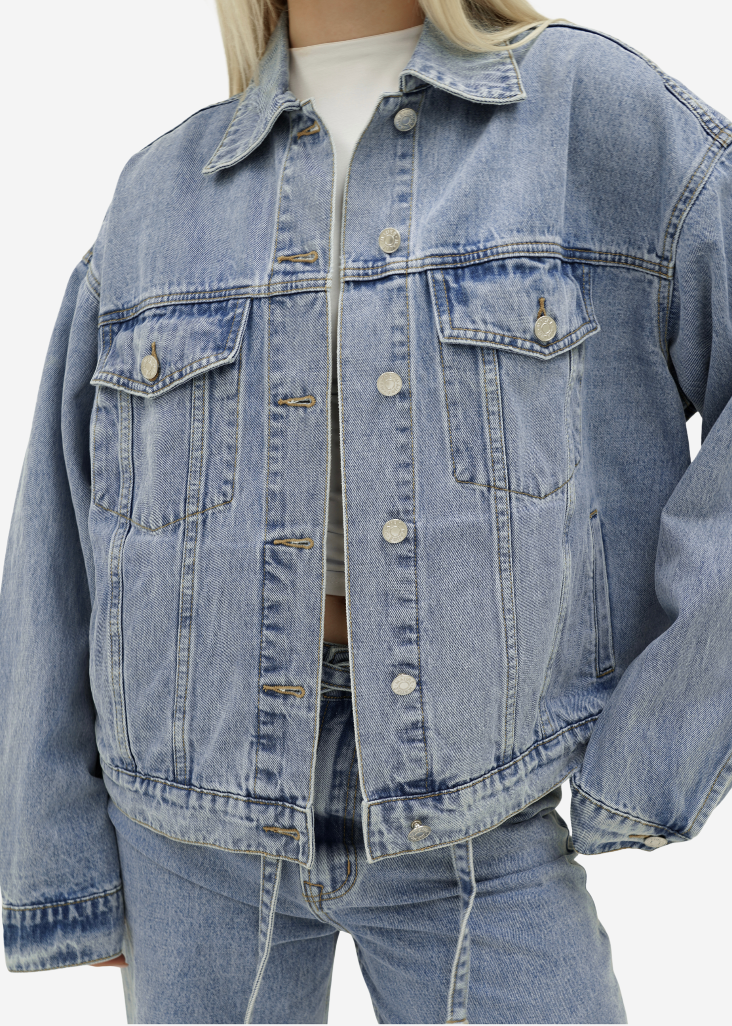 Oversized denim jacket classic blue (tall)