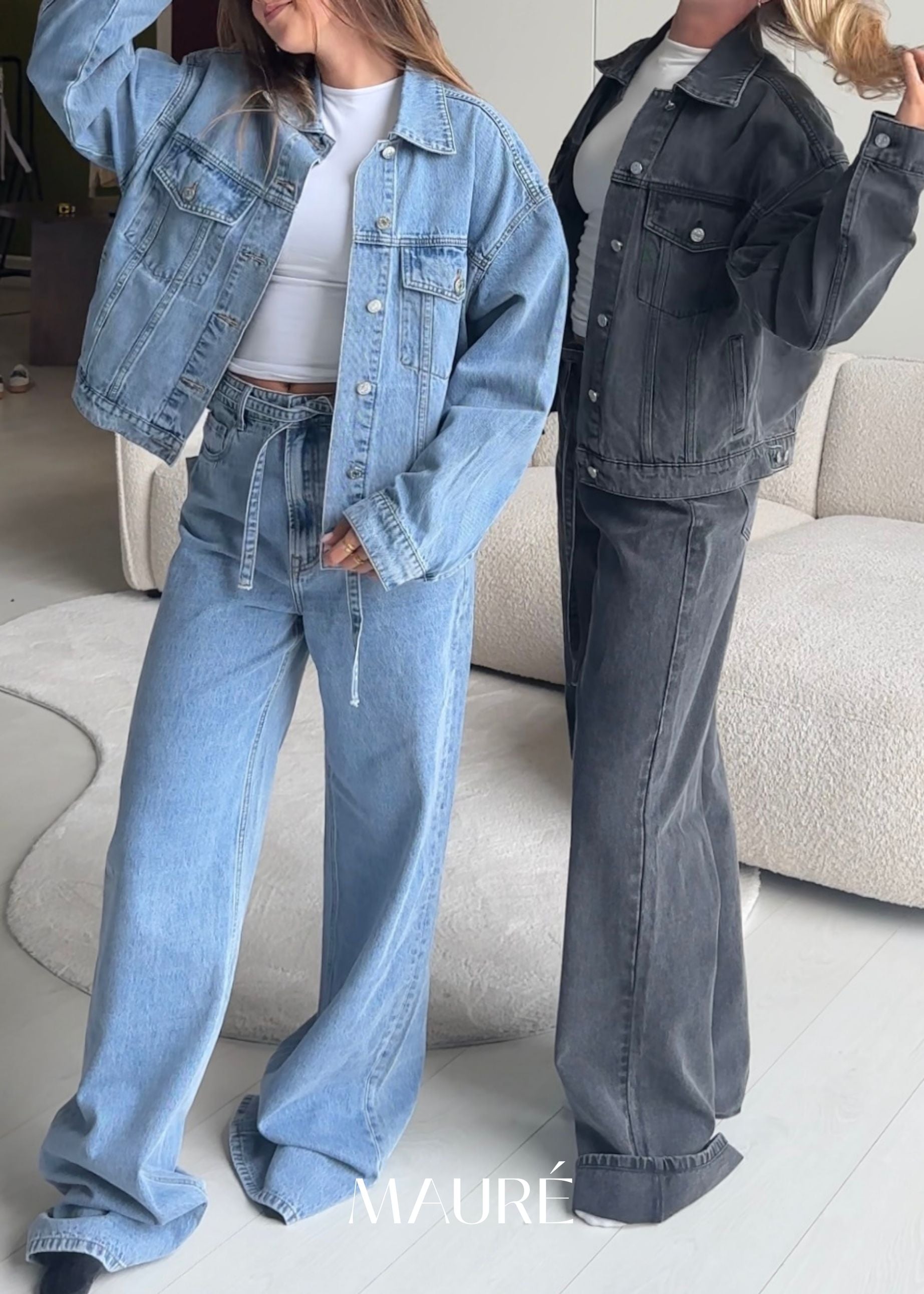 Oversized denim jacket classic blue (tall)