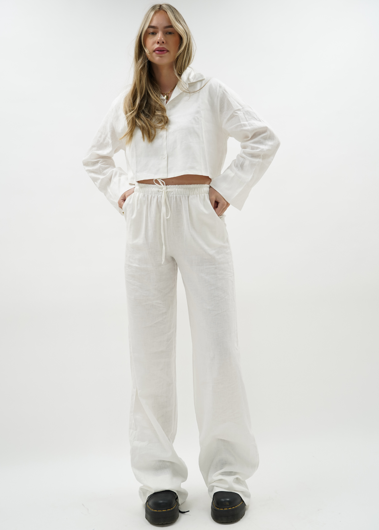 Linen pants (tall) white