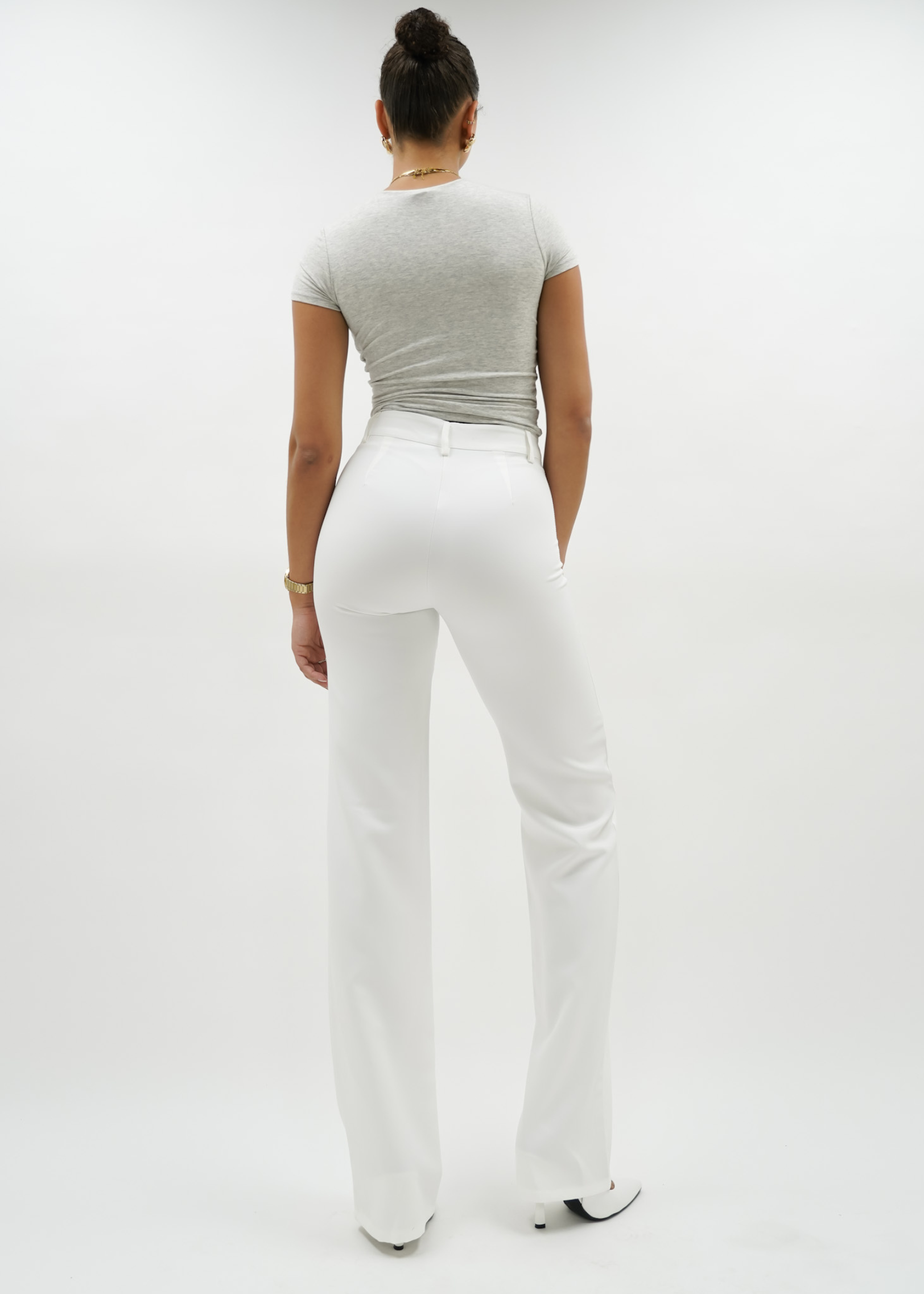 Straight leg pants mit pressfold white (tall)