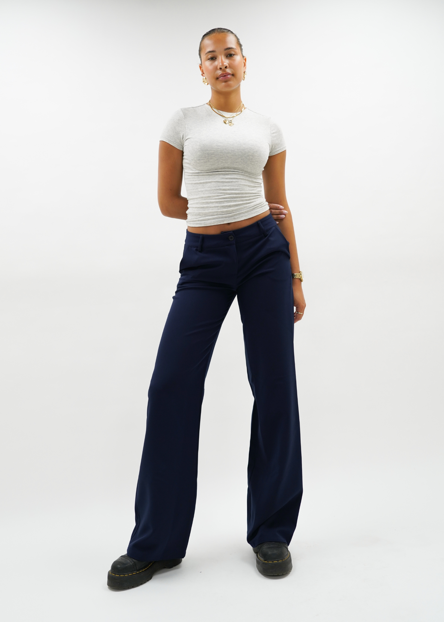Low/mid waist pants casual night blue (tall)