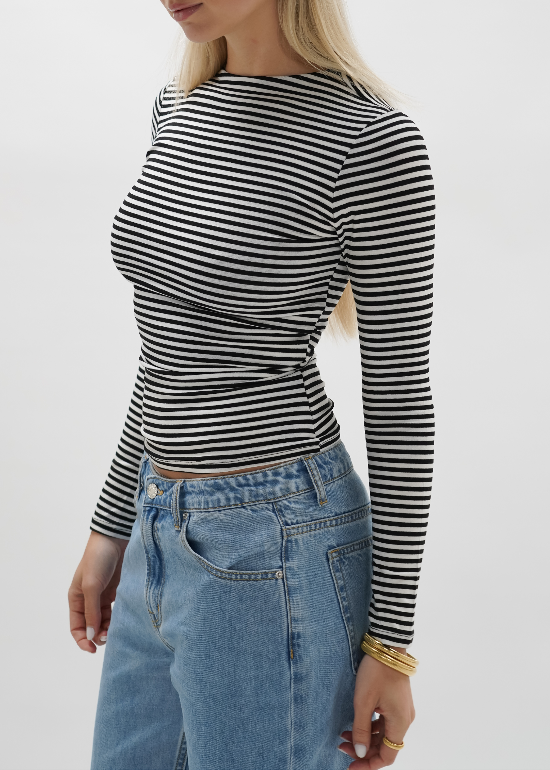 Haut à manches longues rayé