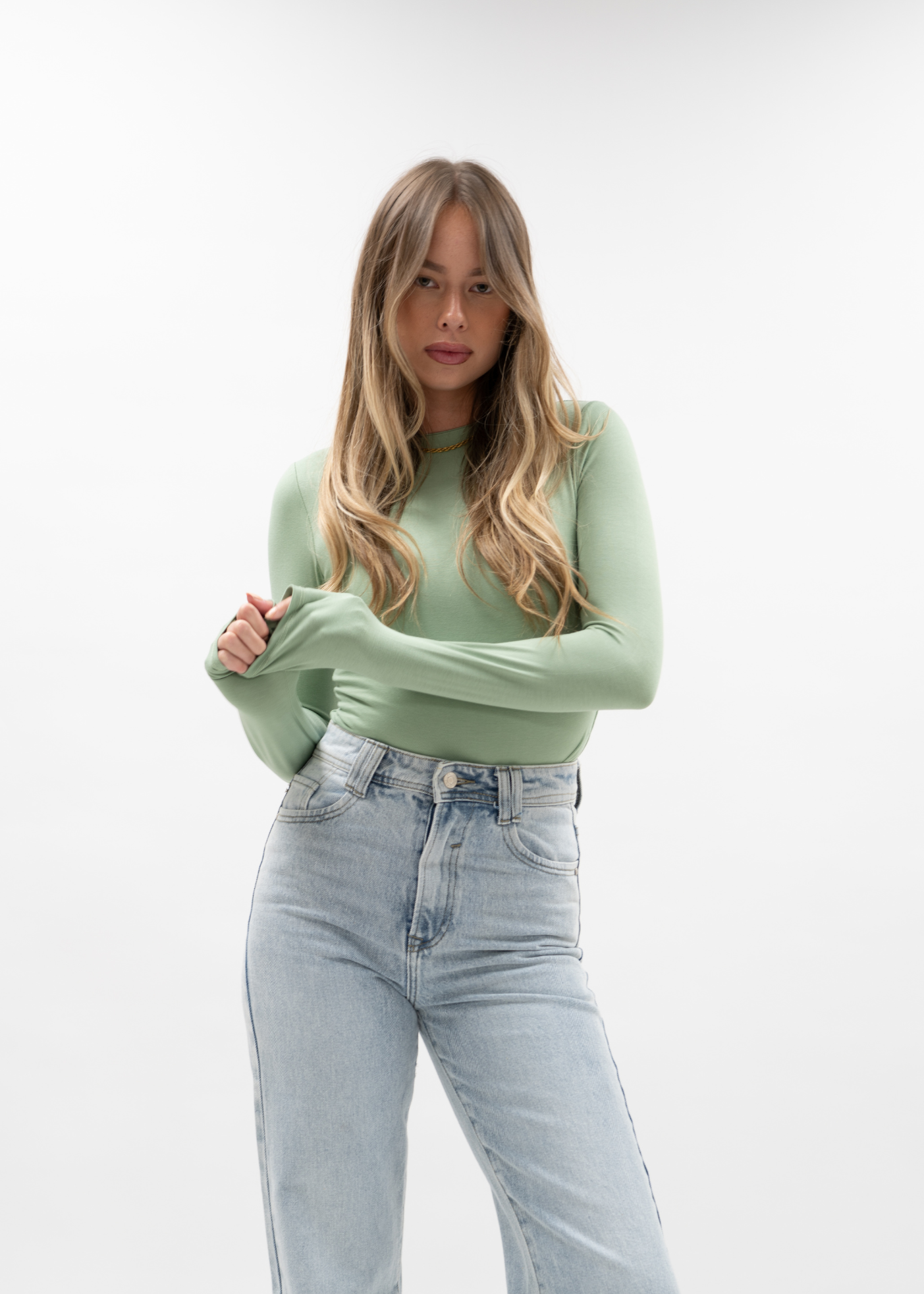 Long sleeve body light pistachio