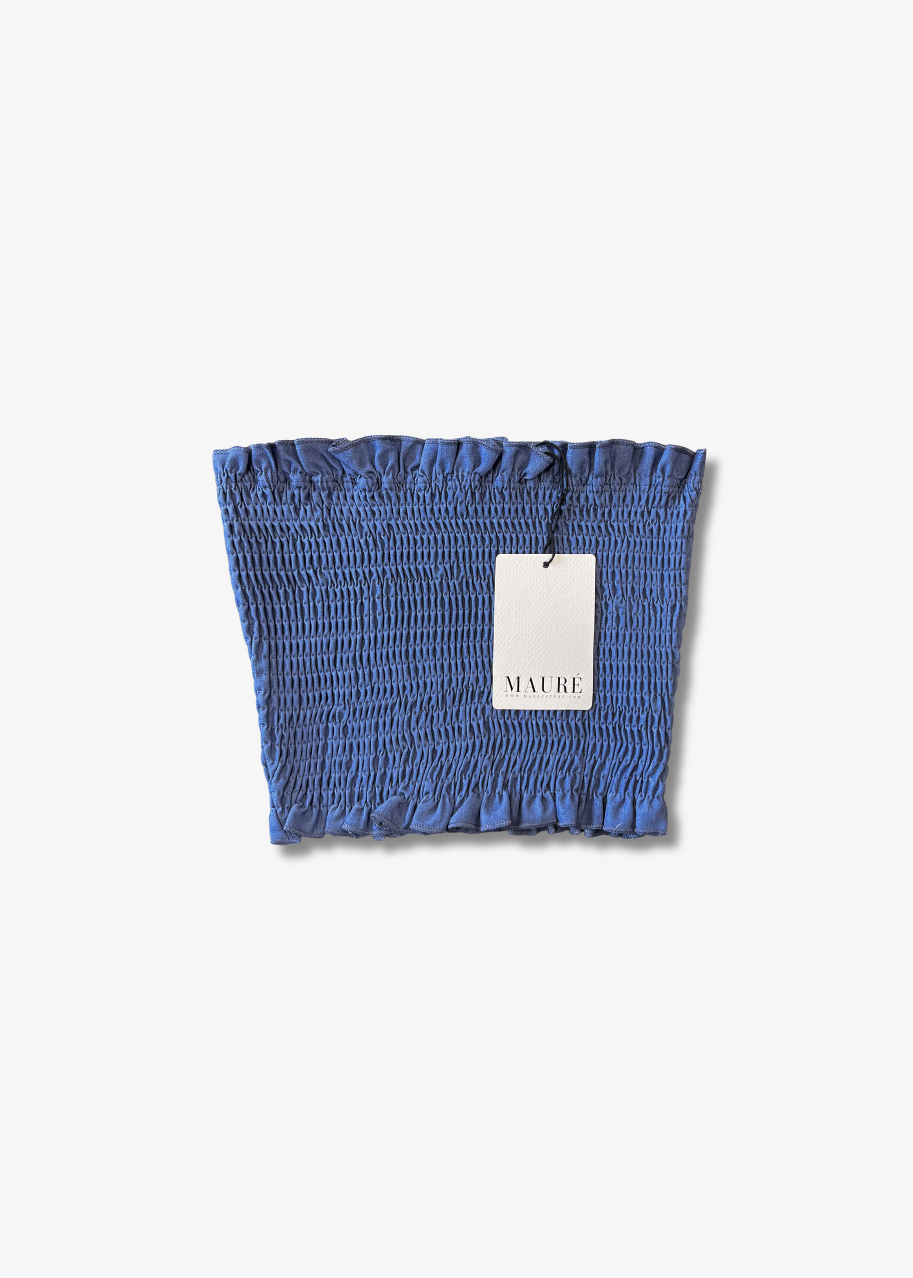 Smocked tube top dark blue