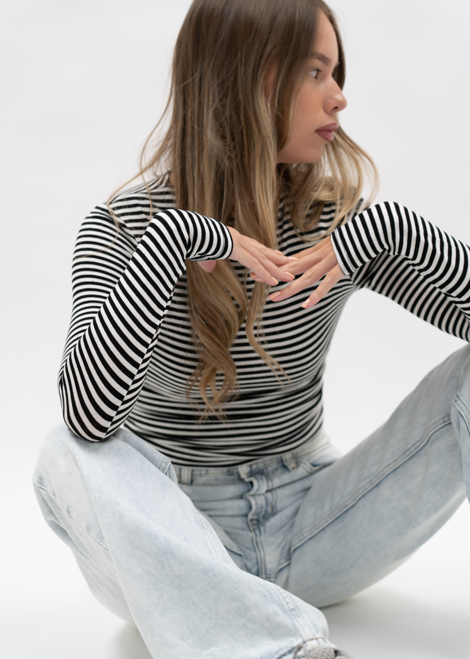 Haut à manches longues rayé