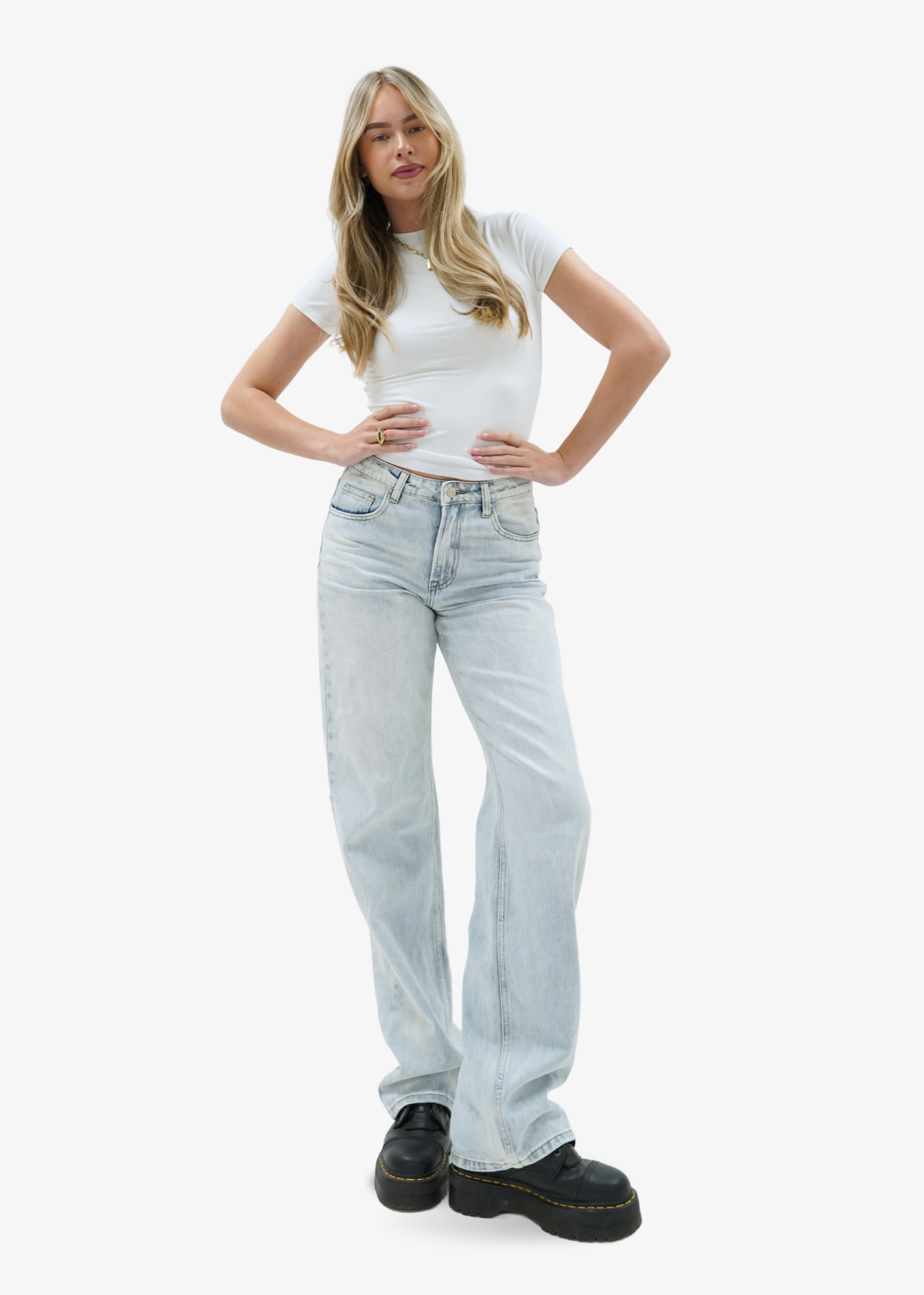 Jean taille basse bleu clair délavé (TALL)