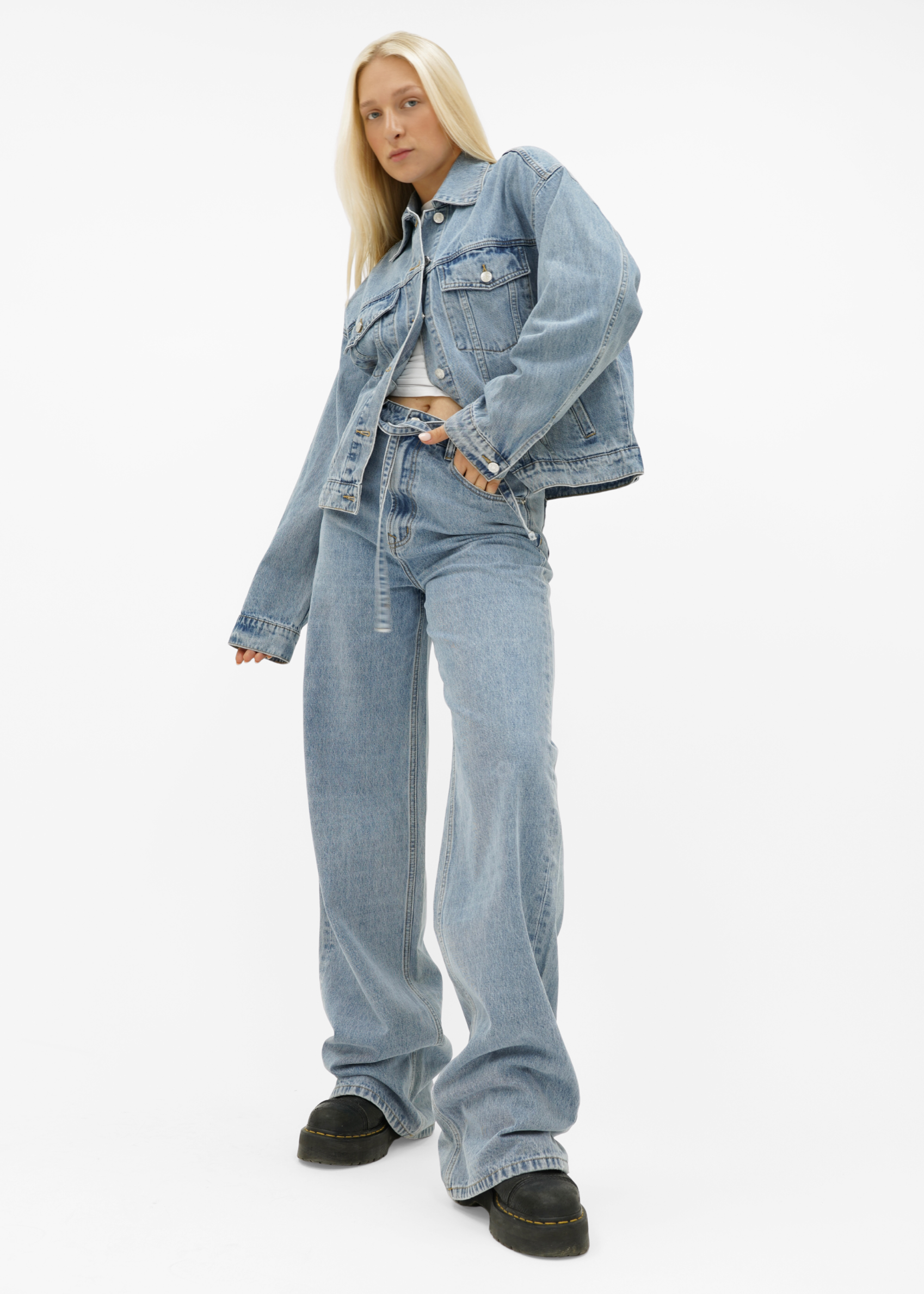 Oversized denim jacket classic blue (tall)
