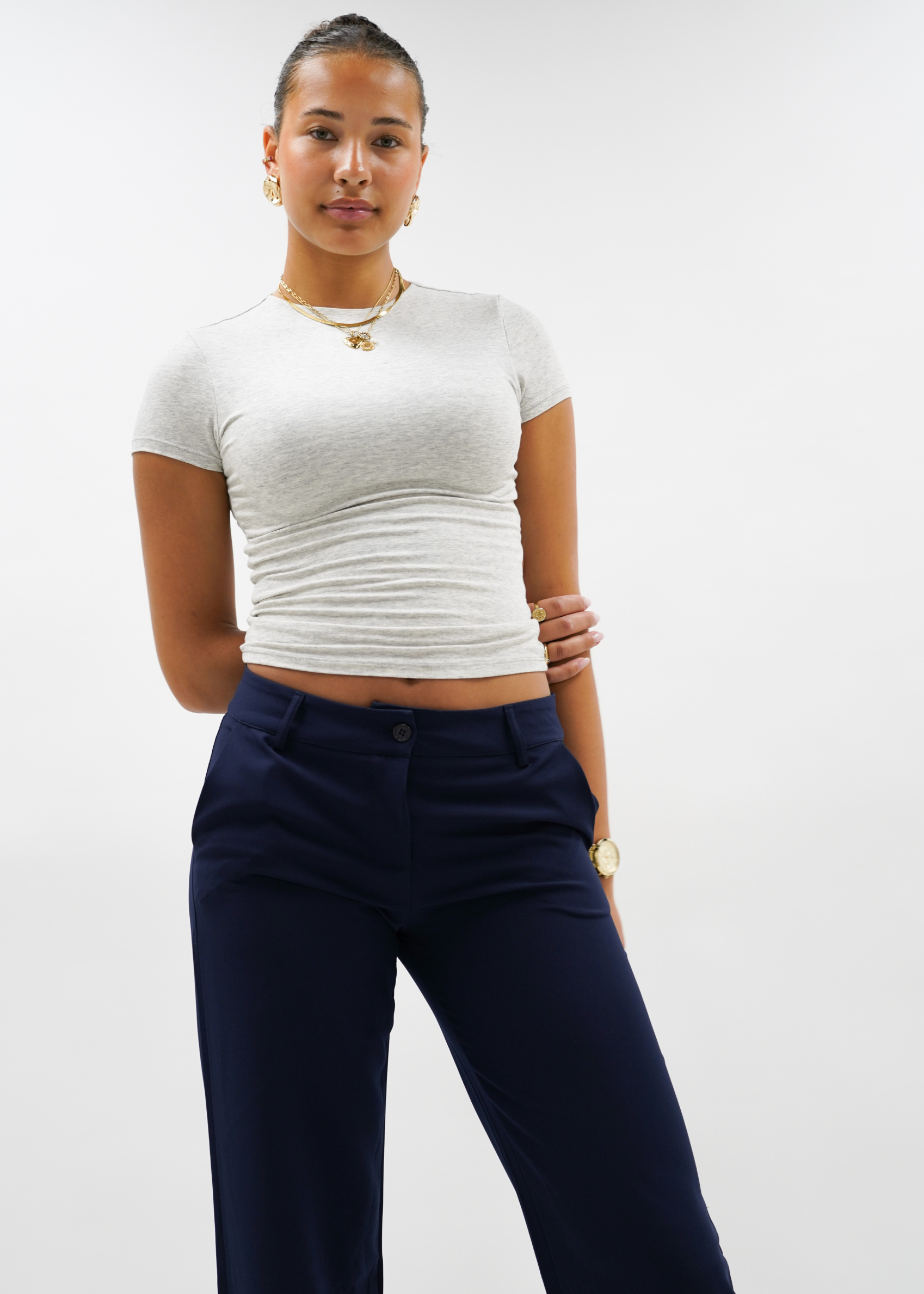 Low/mid waist pants casual night blue (tall)