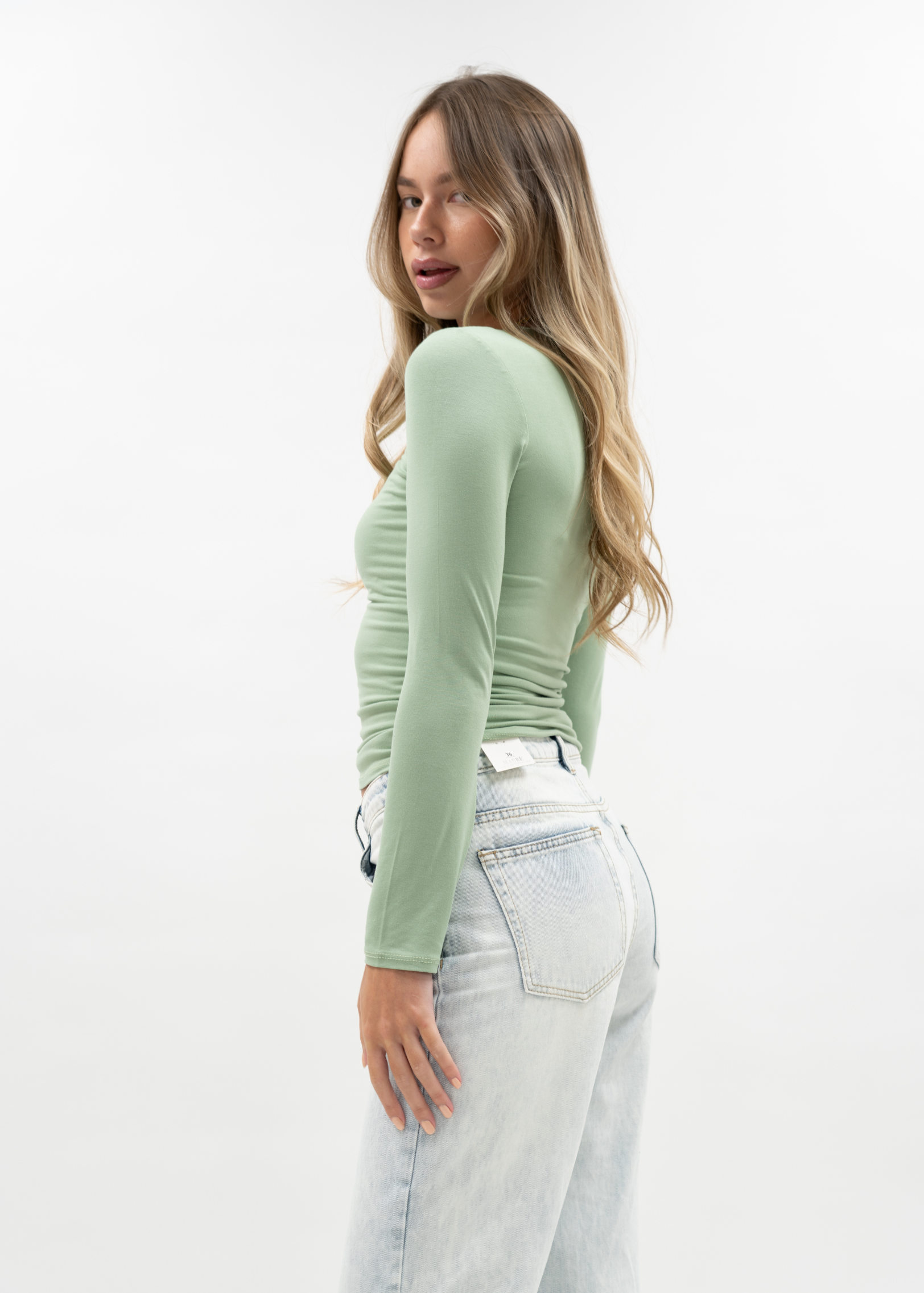 Long sleeve top light pistachio