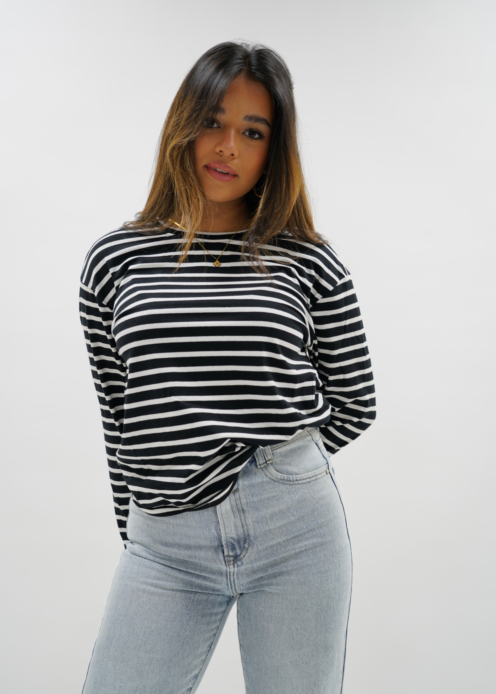 Long sleeve T-shirt black/white