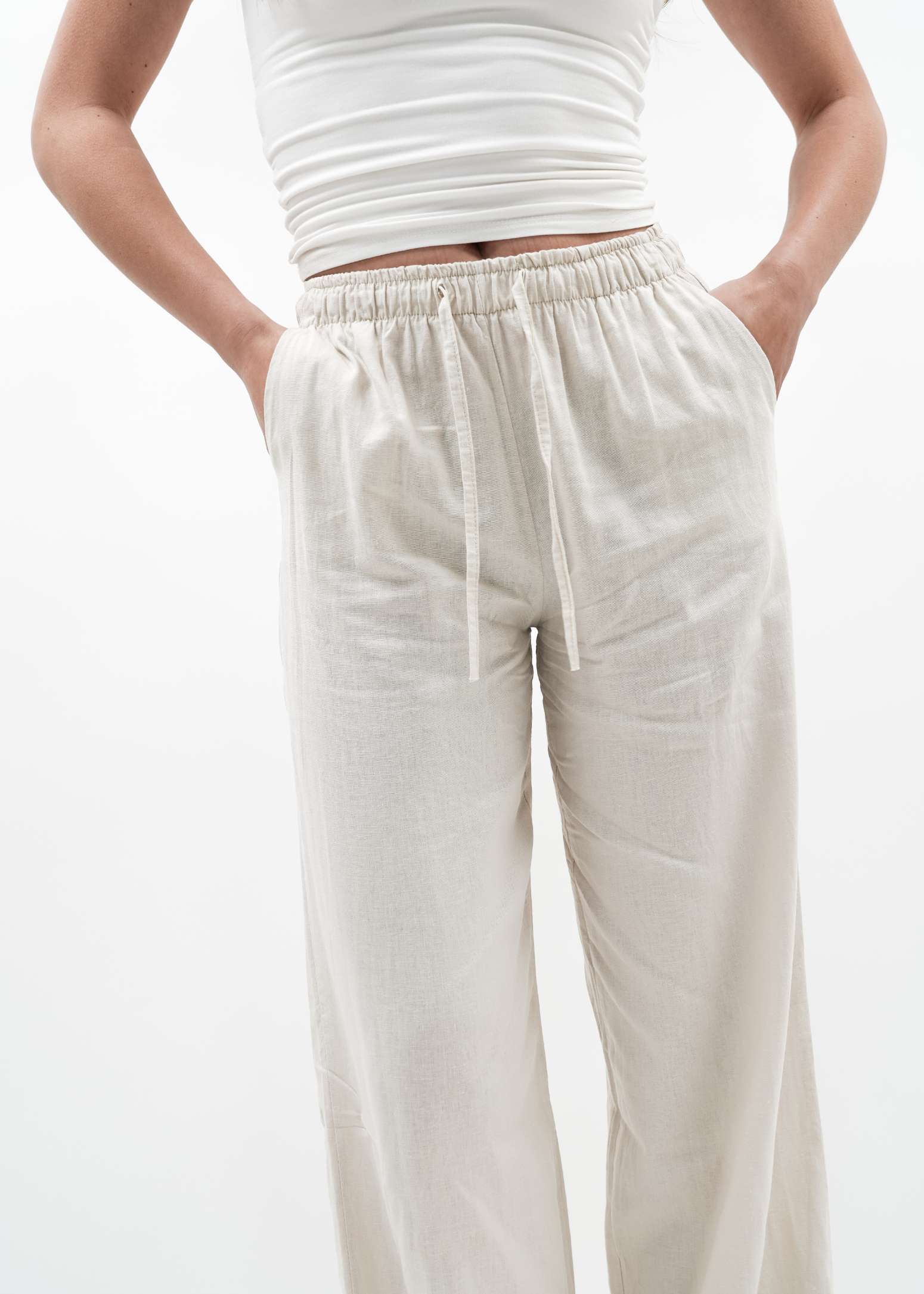 Linnen pants (tall) crème