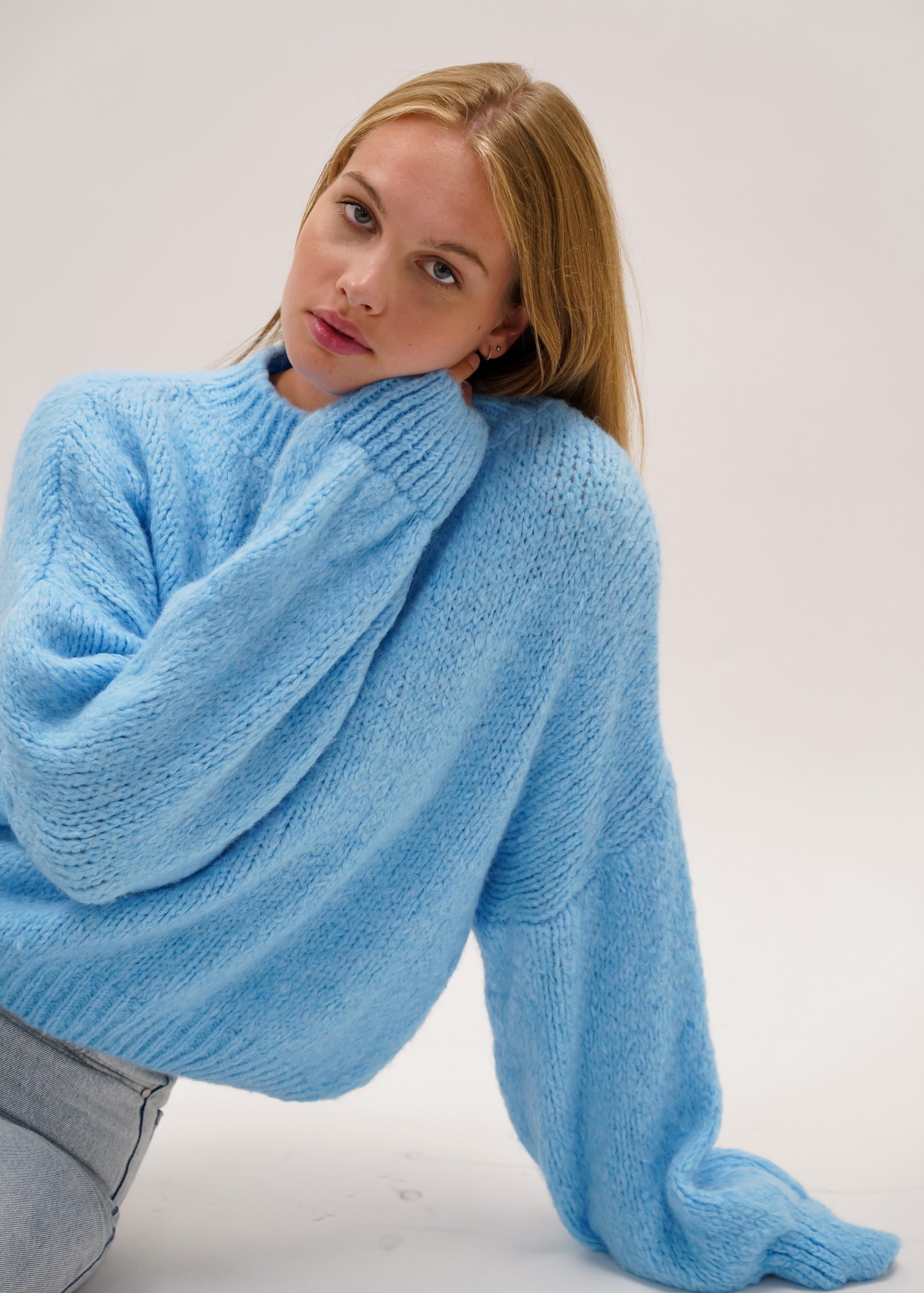 Strickpullover babyblau