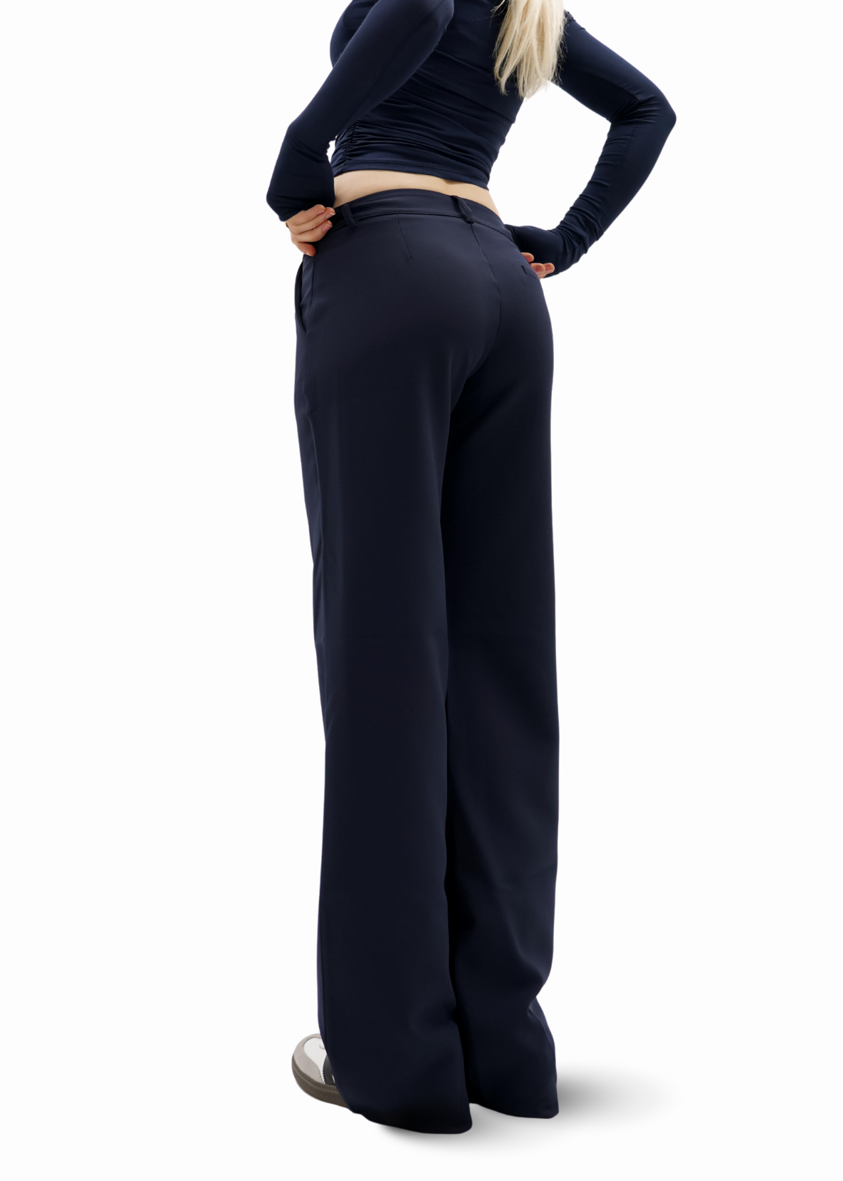 Low/mid waist straight leg pants casual night blue (REGULAR)