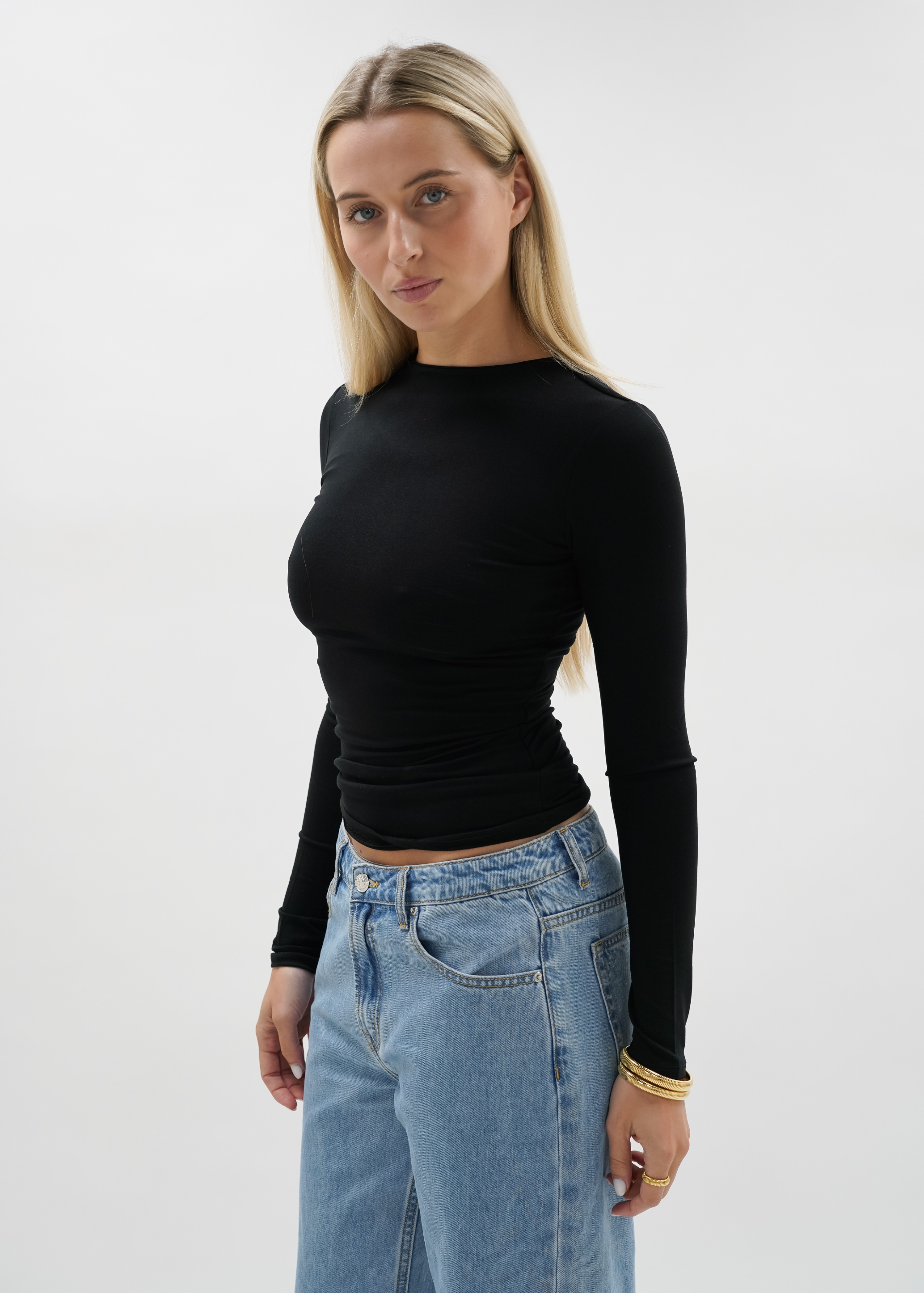Long sleeve top long black (tall)
