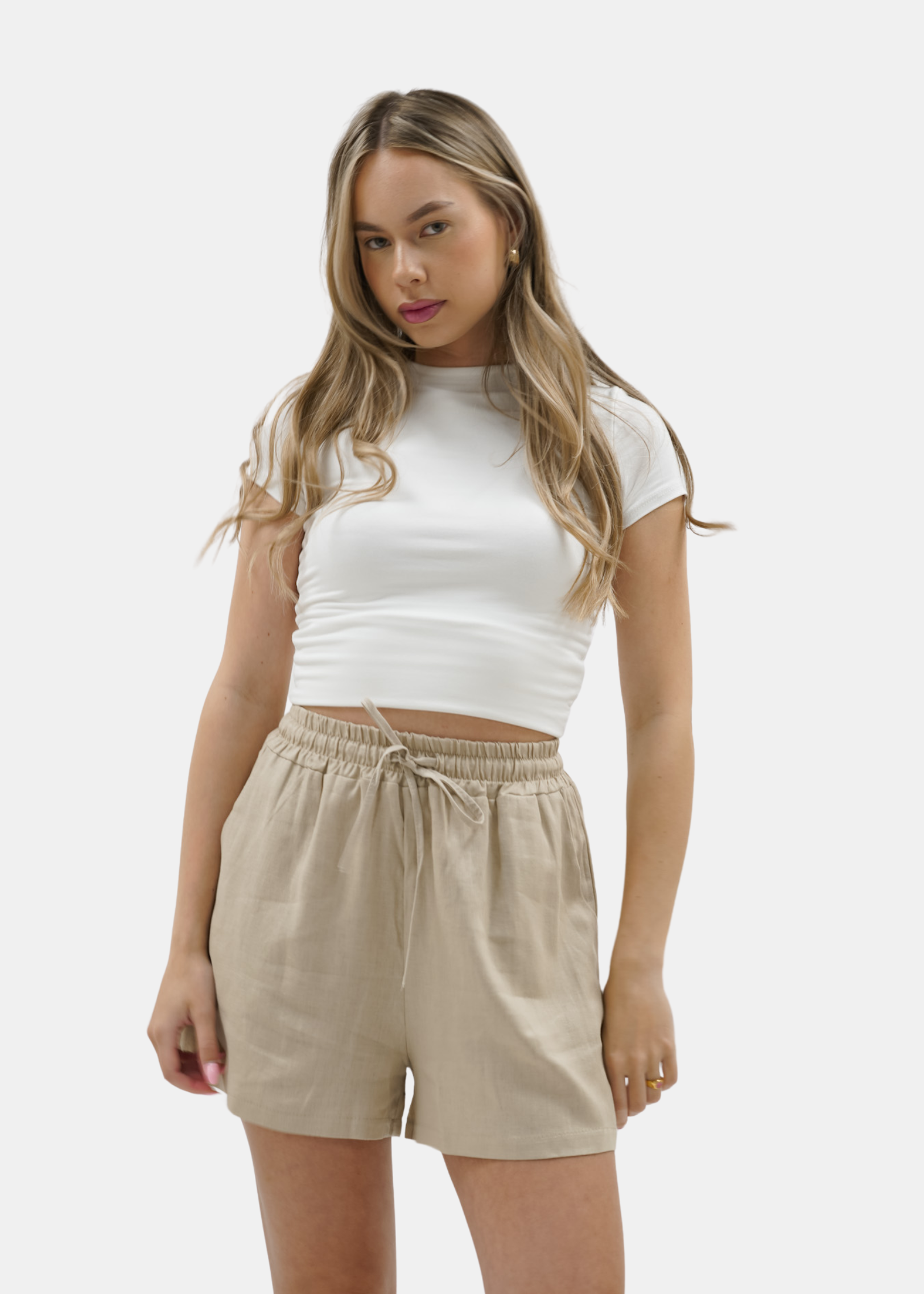 Linnen shorts sand