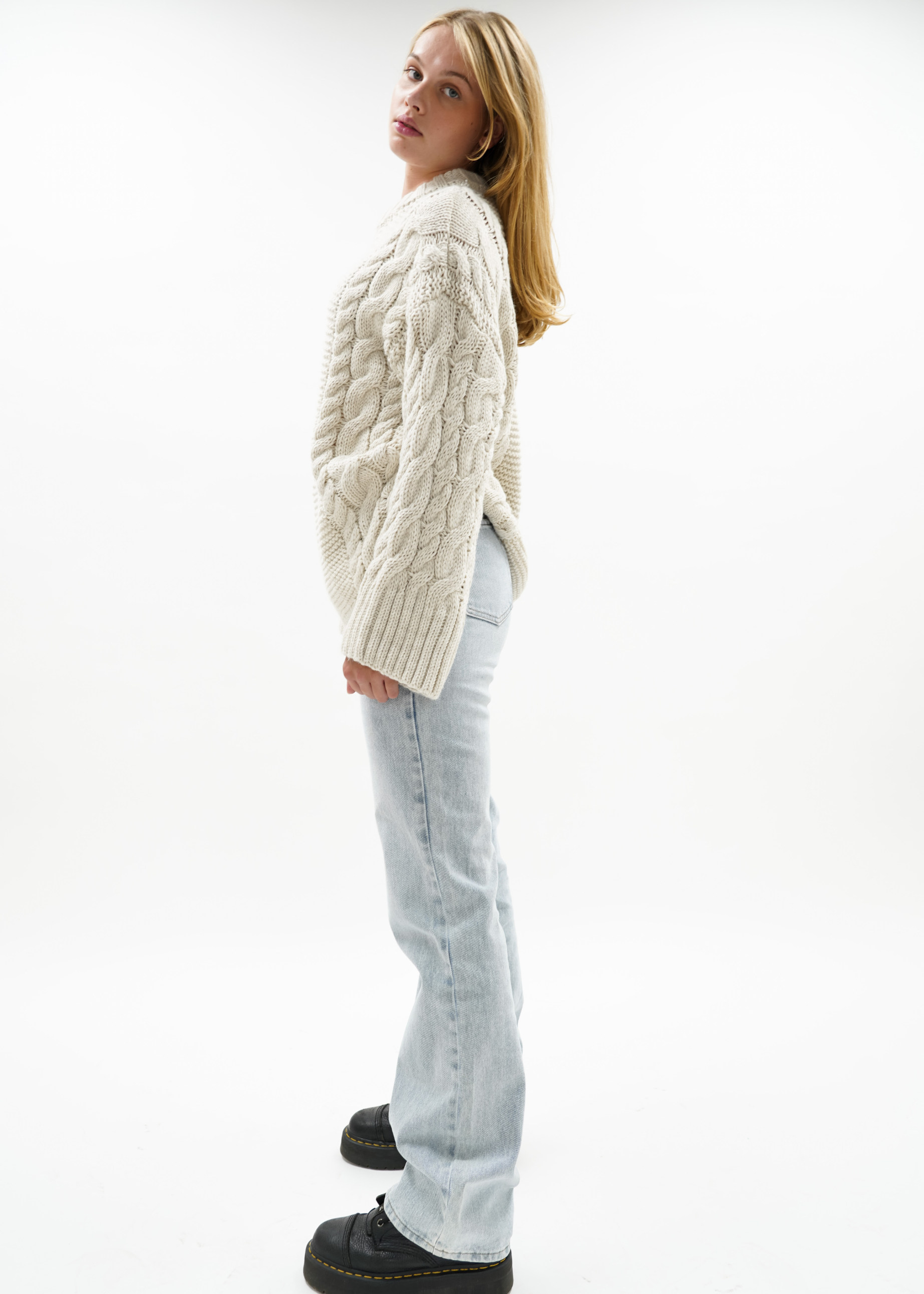 Beige Zopfmuster