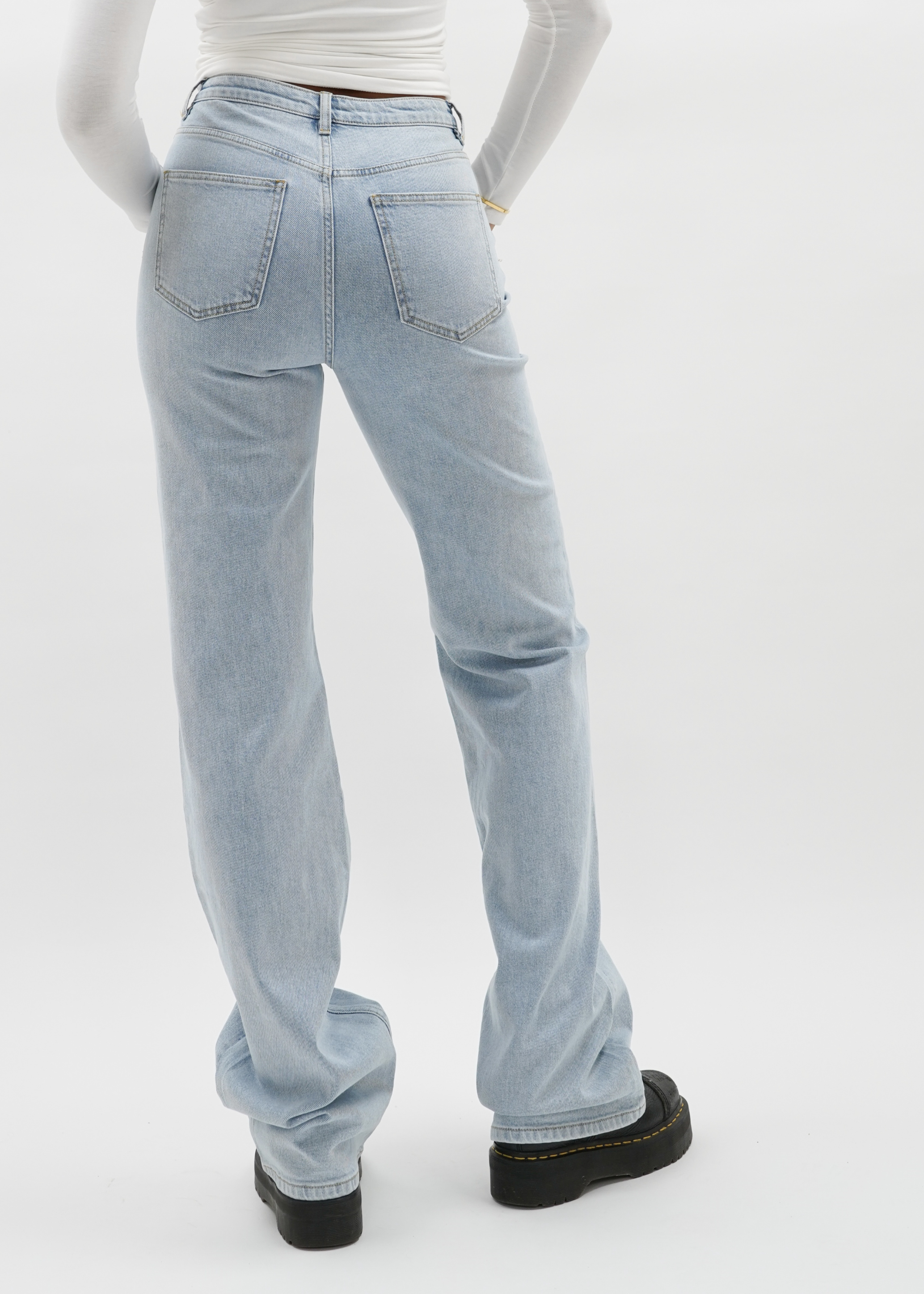 High waist wide leg jeans light blue (tall)