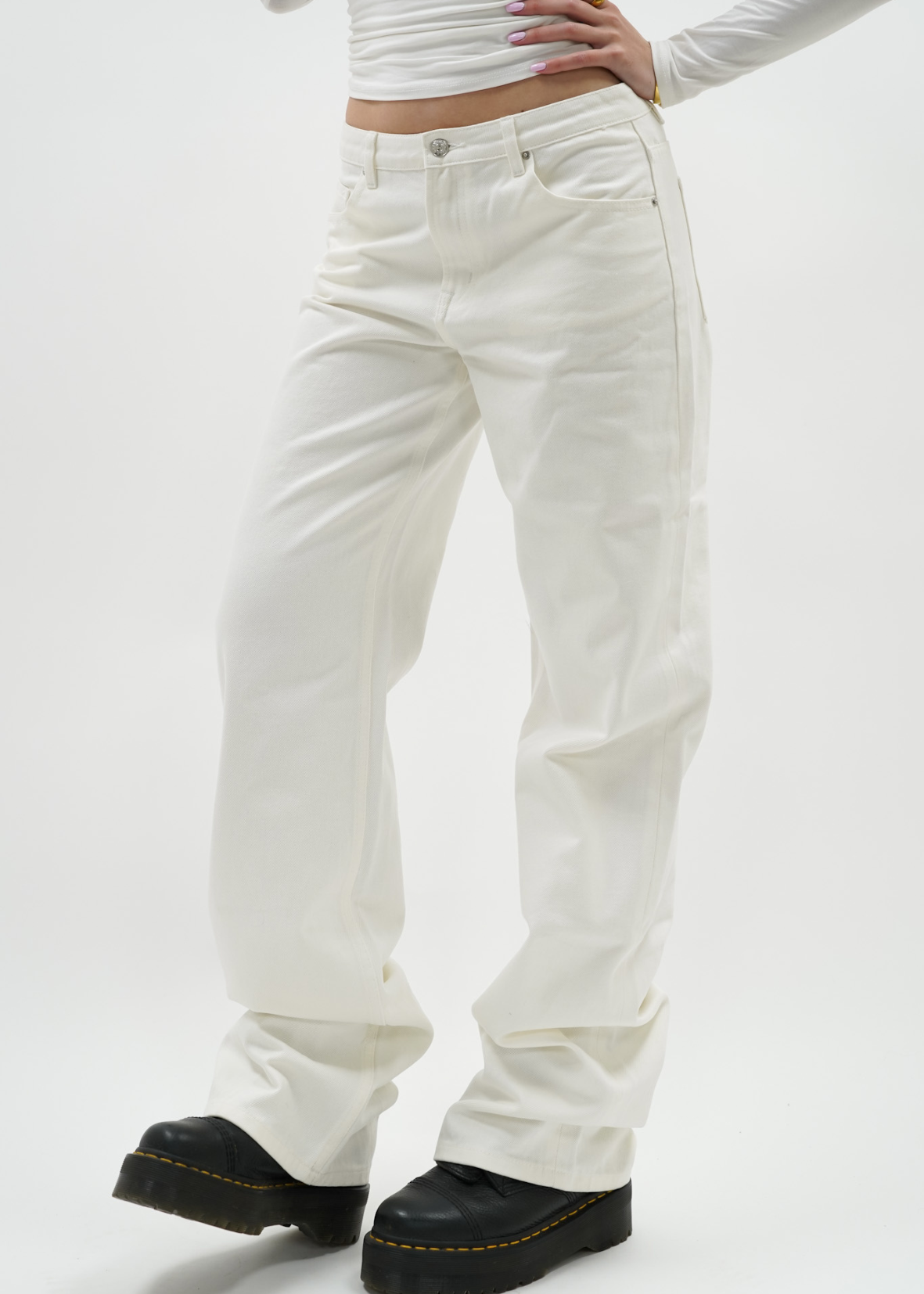 Low waist jeans off-white (tall)