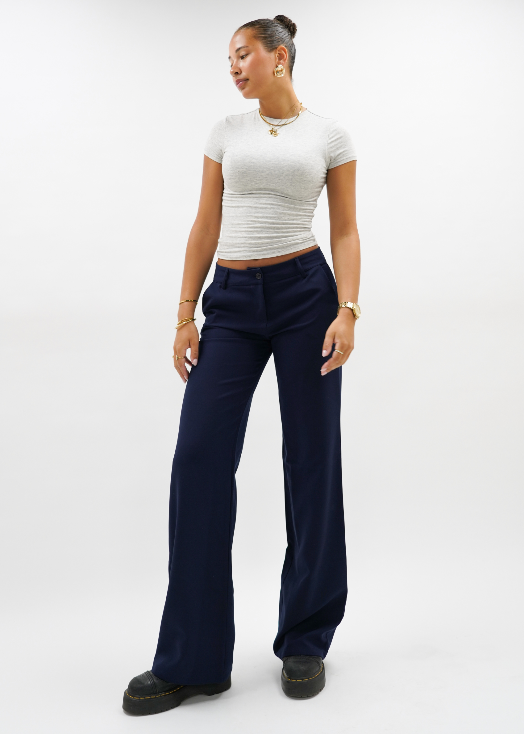 Low/mid waist pants casual night blue (tall)