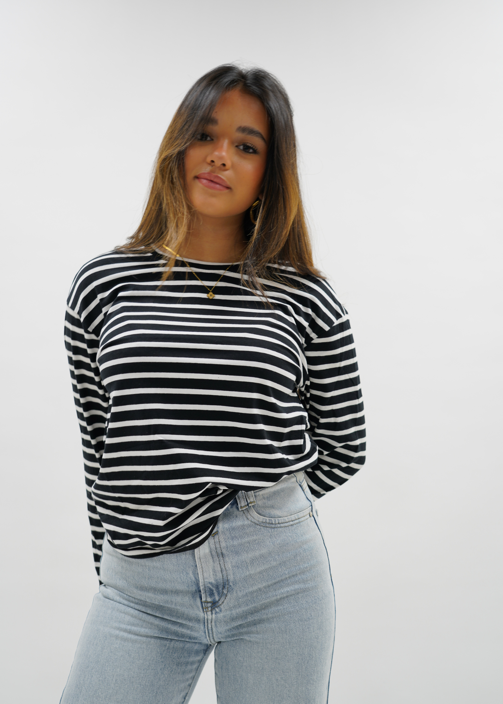 Long sleeve T-shirt black/white