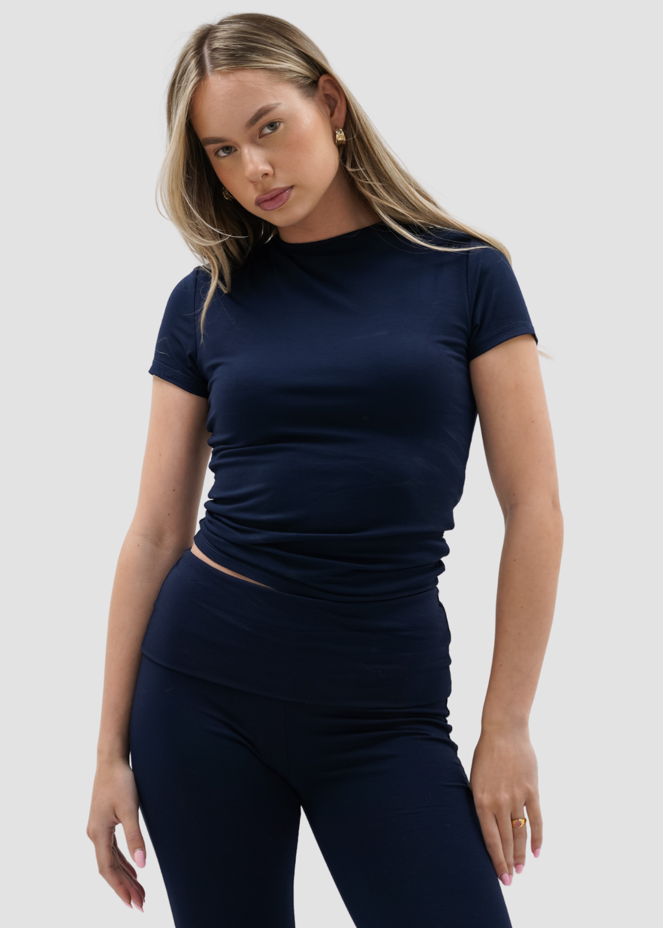 Short sleeve top long night blue (tall)