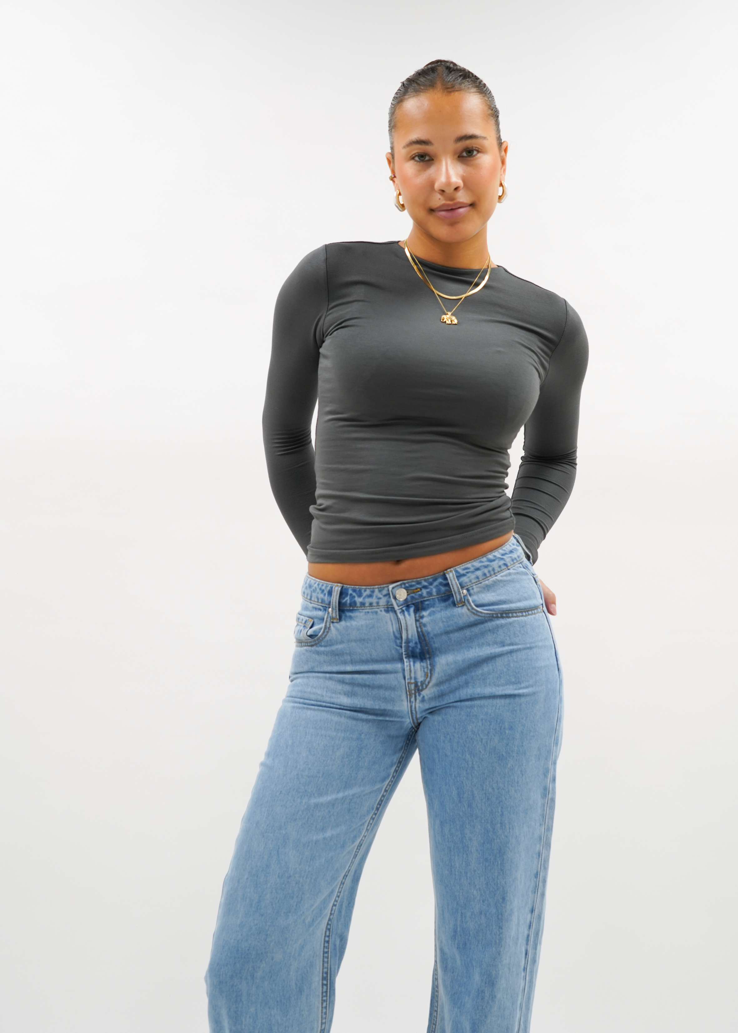 Långärm topp långt kol.