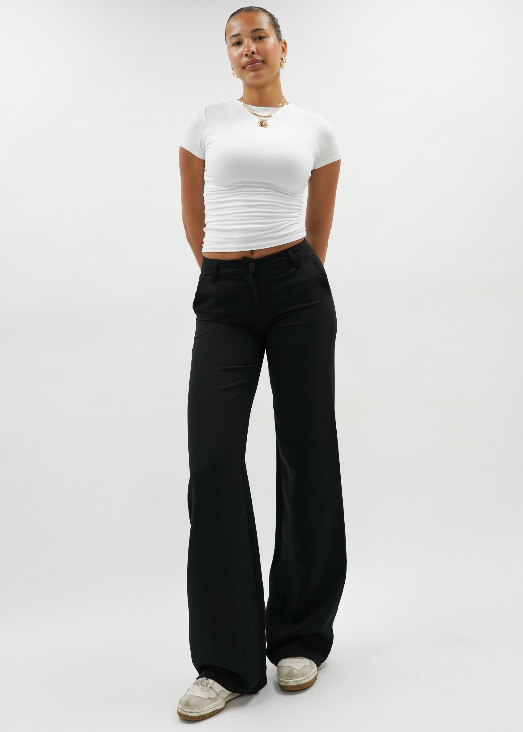 Low/mid waist pants casual black (tall)
