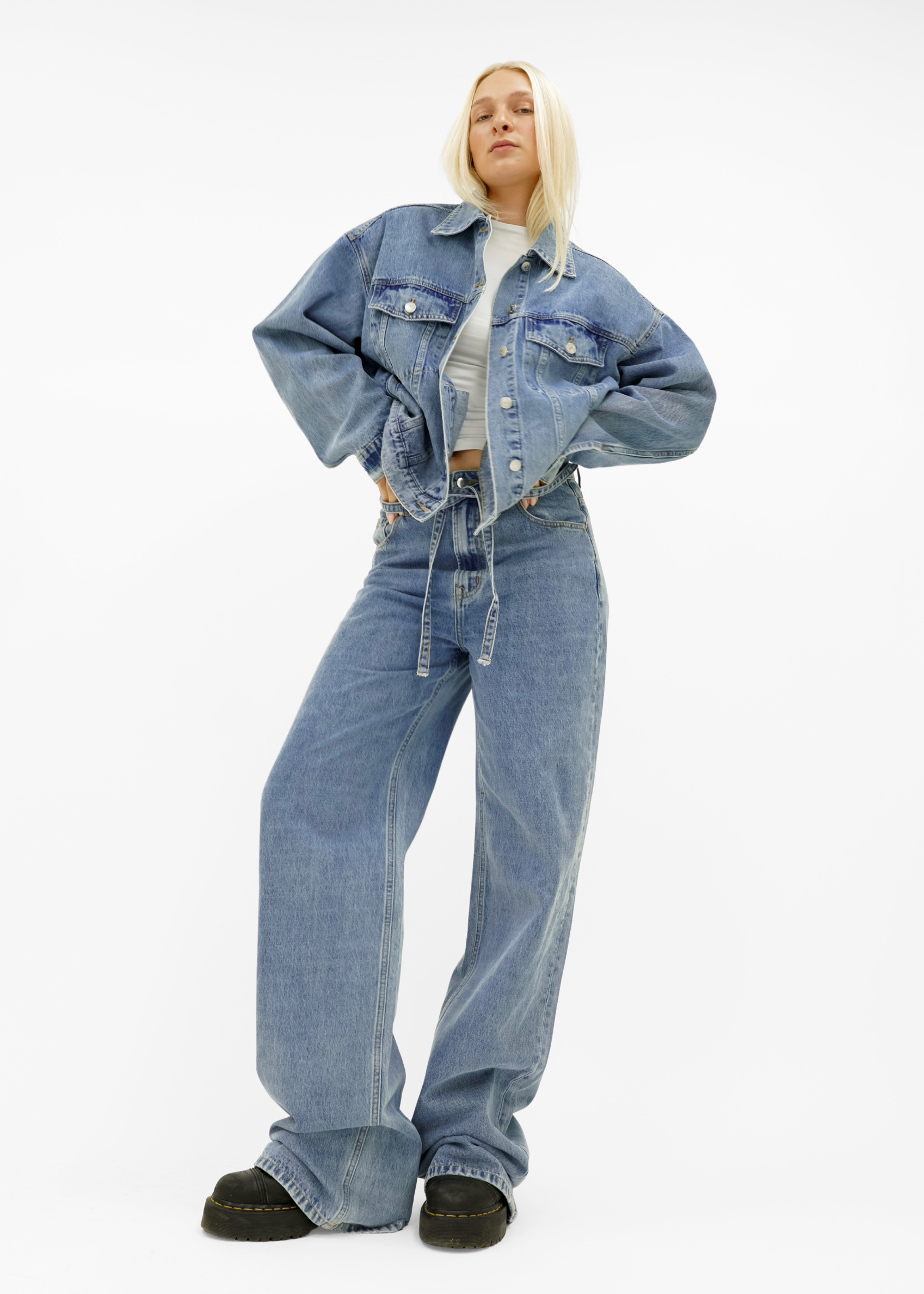 Oversized denim jacket classic blue (tall)